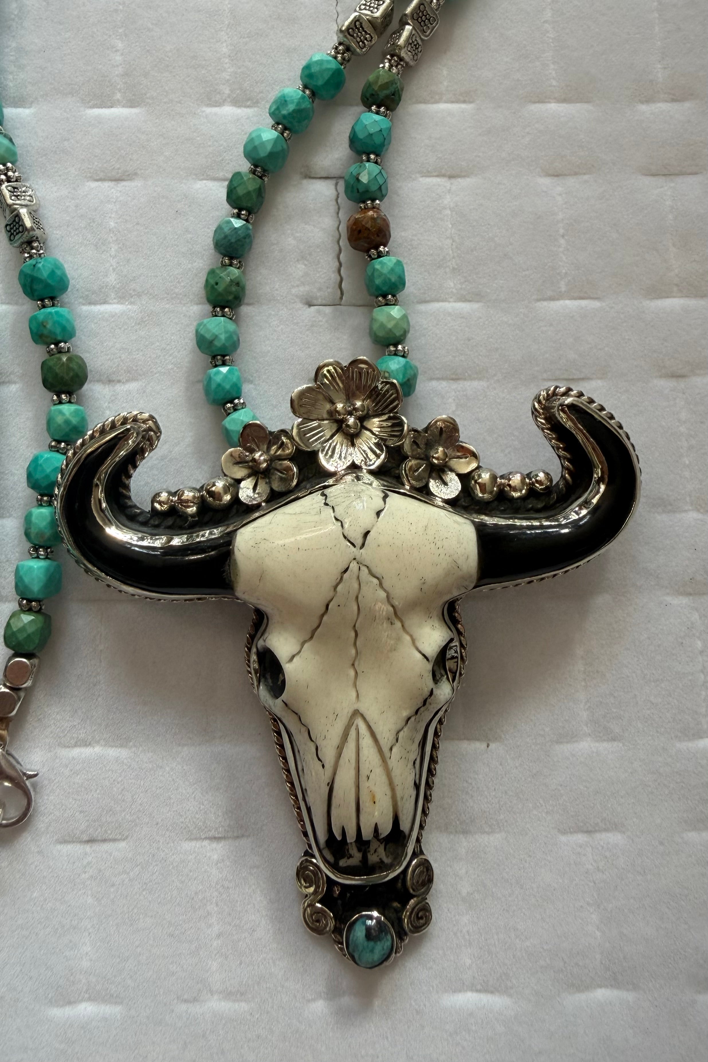 By the Horns Bull Face Necklace