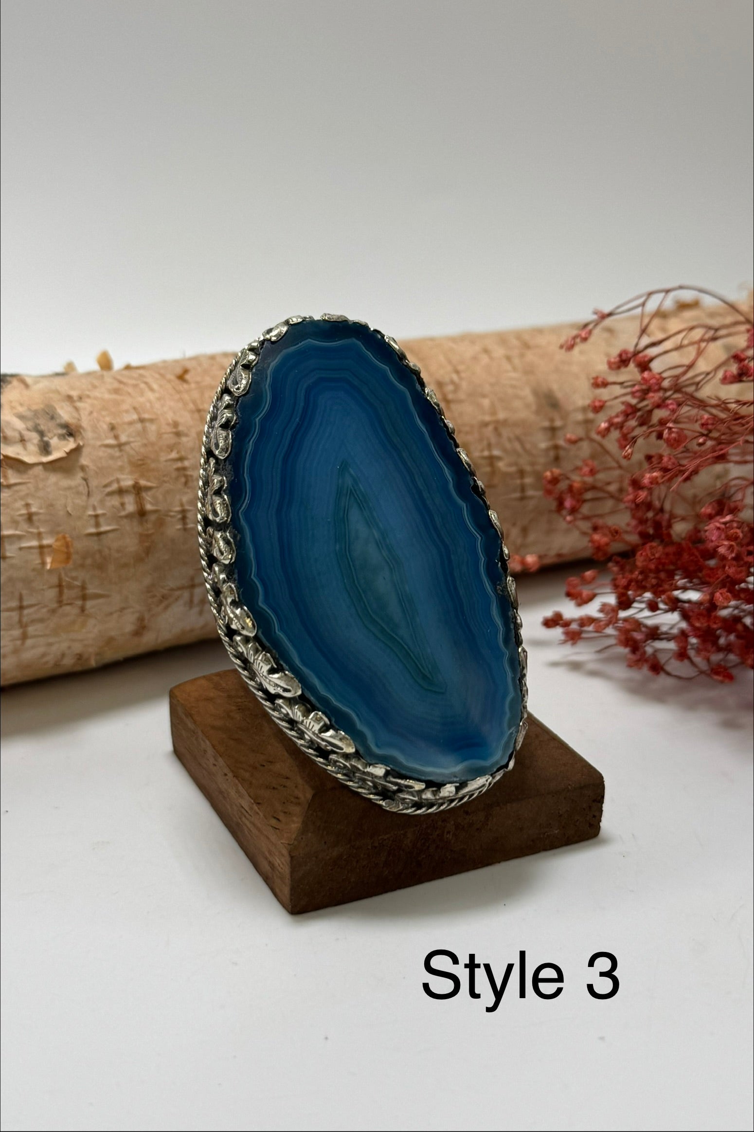 Pretty in Blue Geode Slab Ring