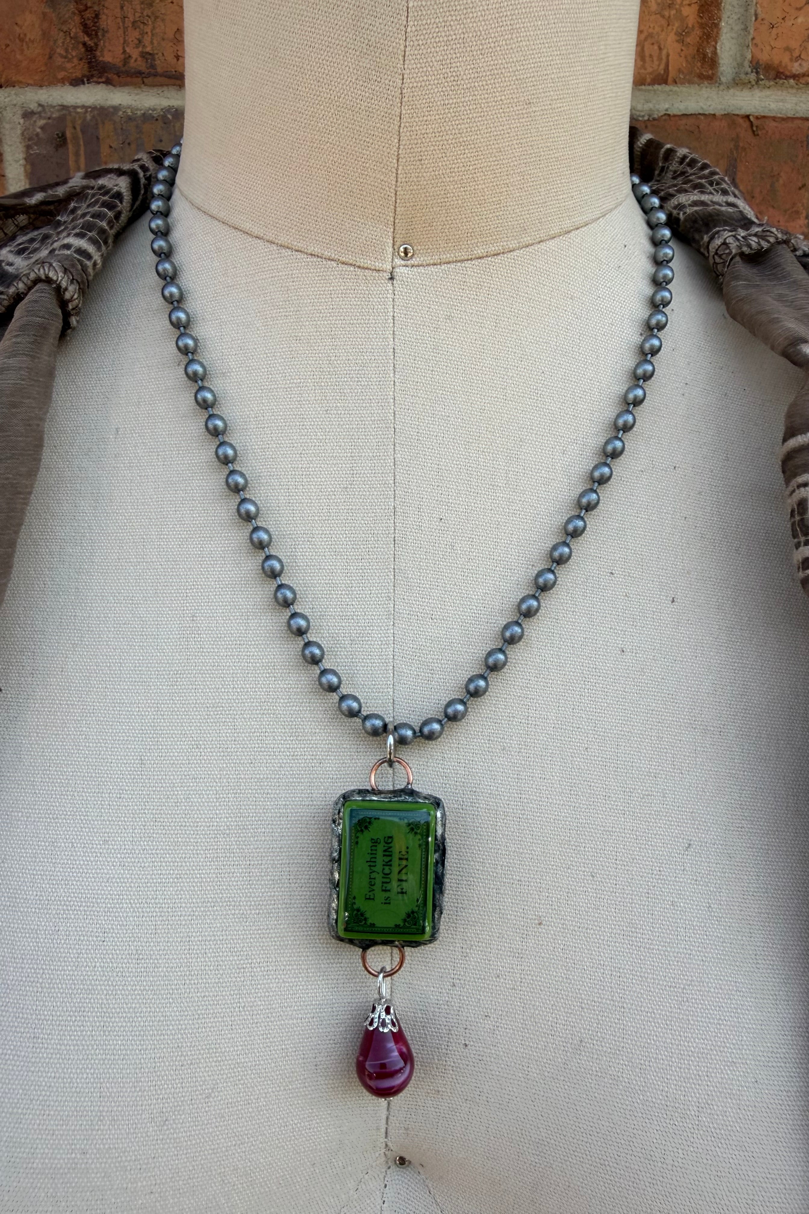 Sassy Mahjong Tile Necklace Style 10