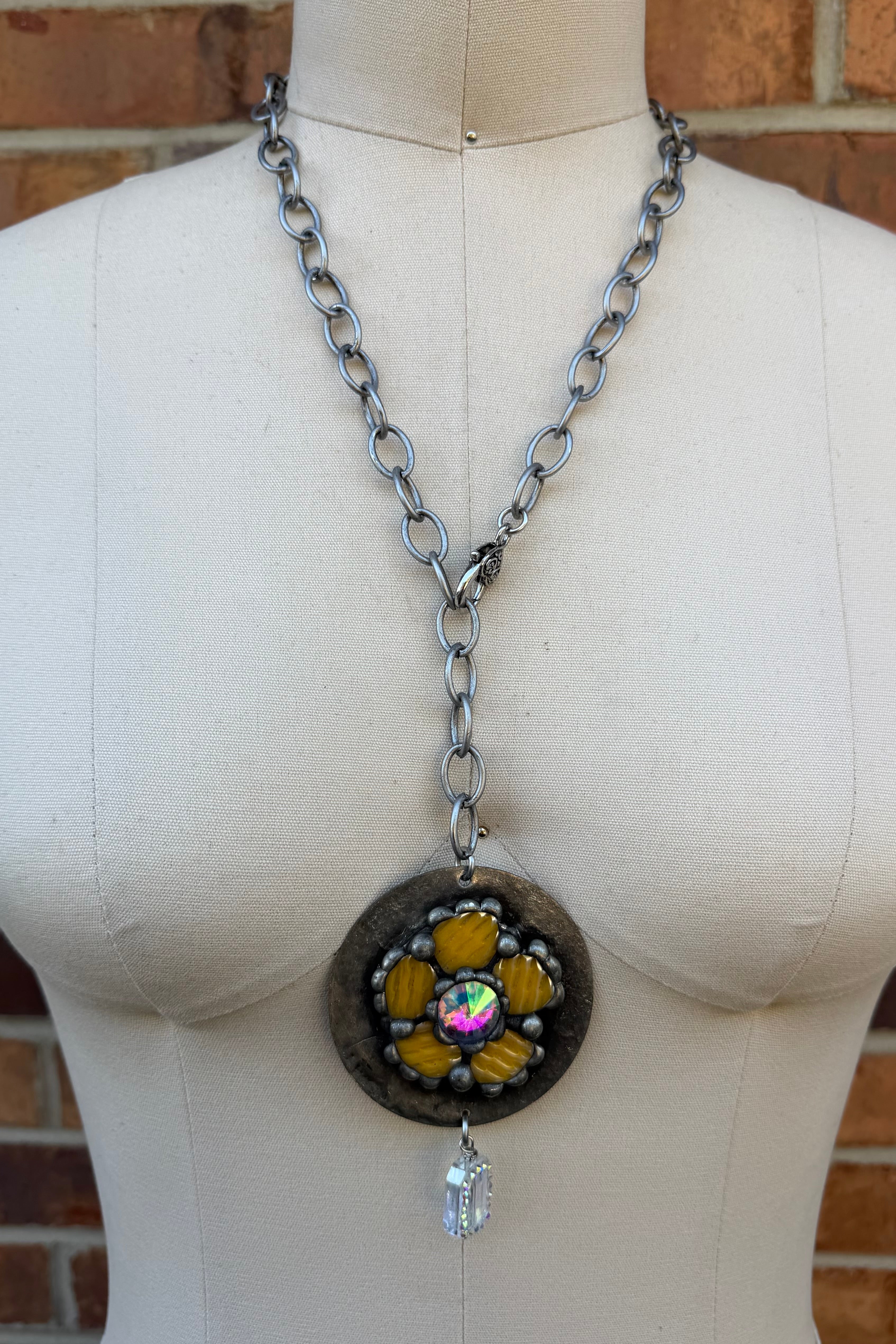 OOAK Flower Drop Necklace