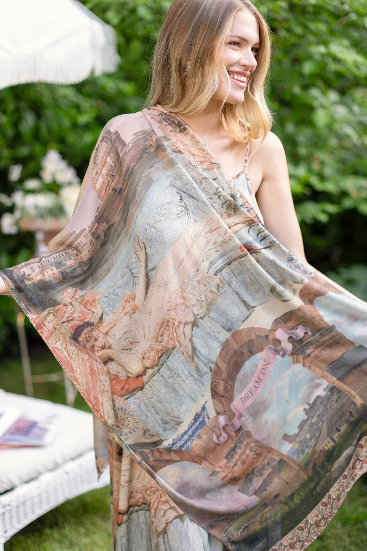 Imaginarium Scarf with Moon and Dreamscape Print