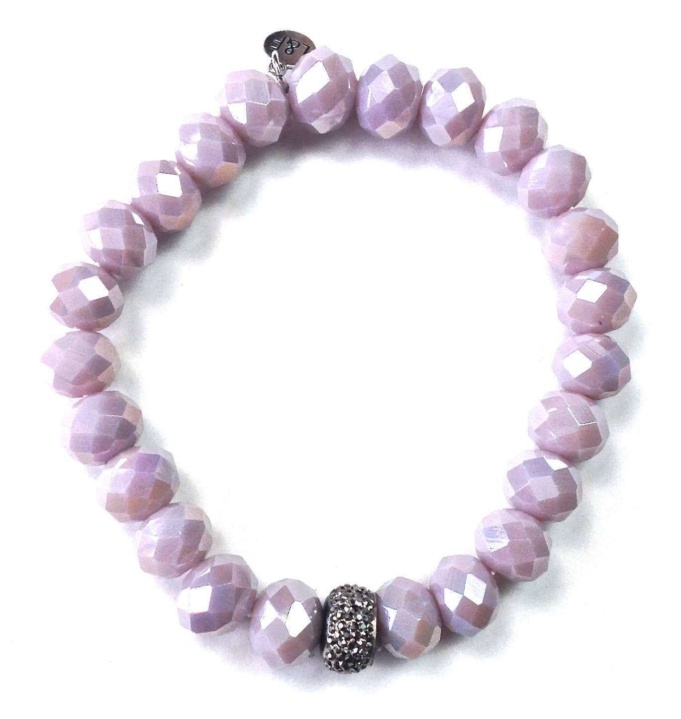 10mm Faceted Glass Stretch Bracelet in Lavender - ivyandlavyboutique Lost & Found Trading