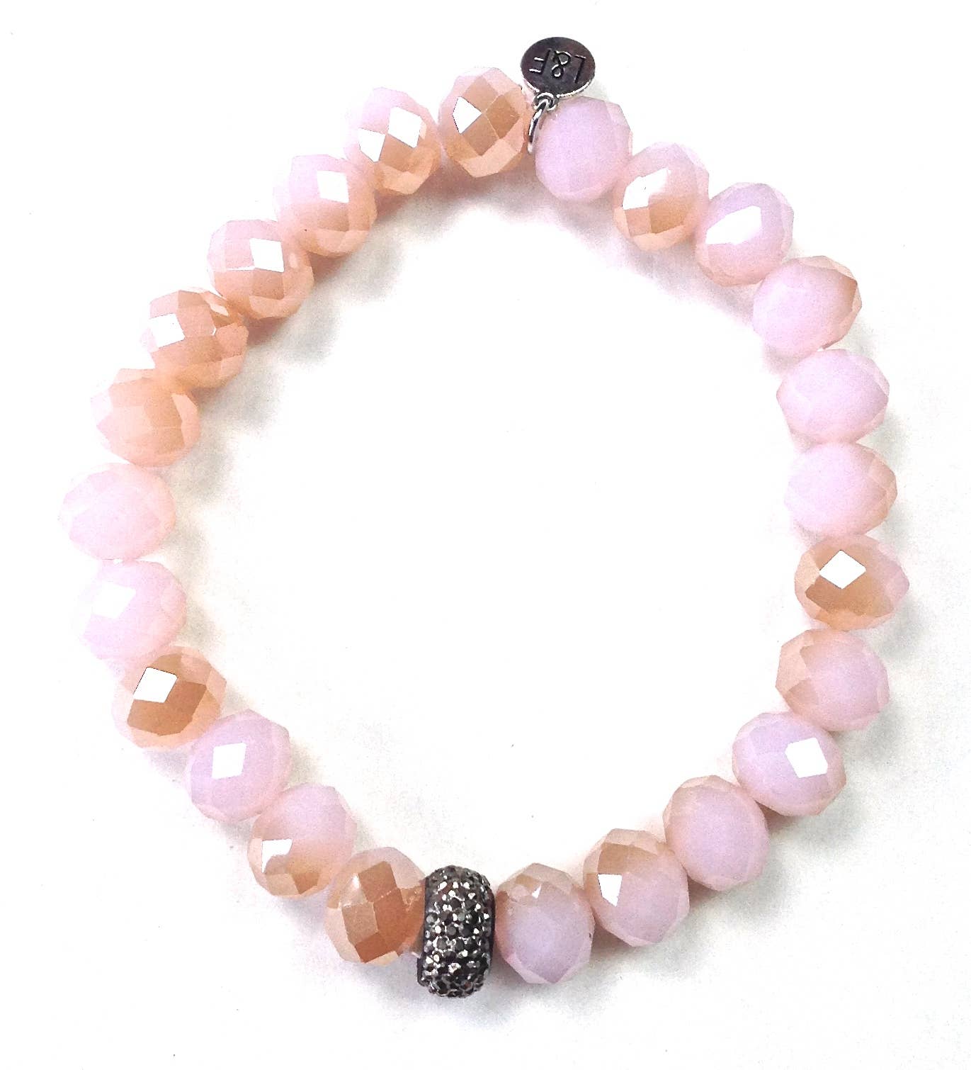 10mm Faceted Glass Stretch Bracelet in Pink - ivyandlavyboutique Lost & Found Trading