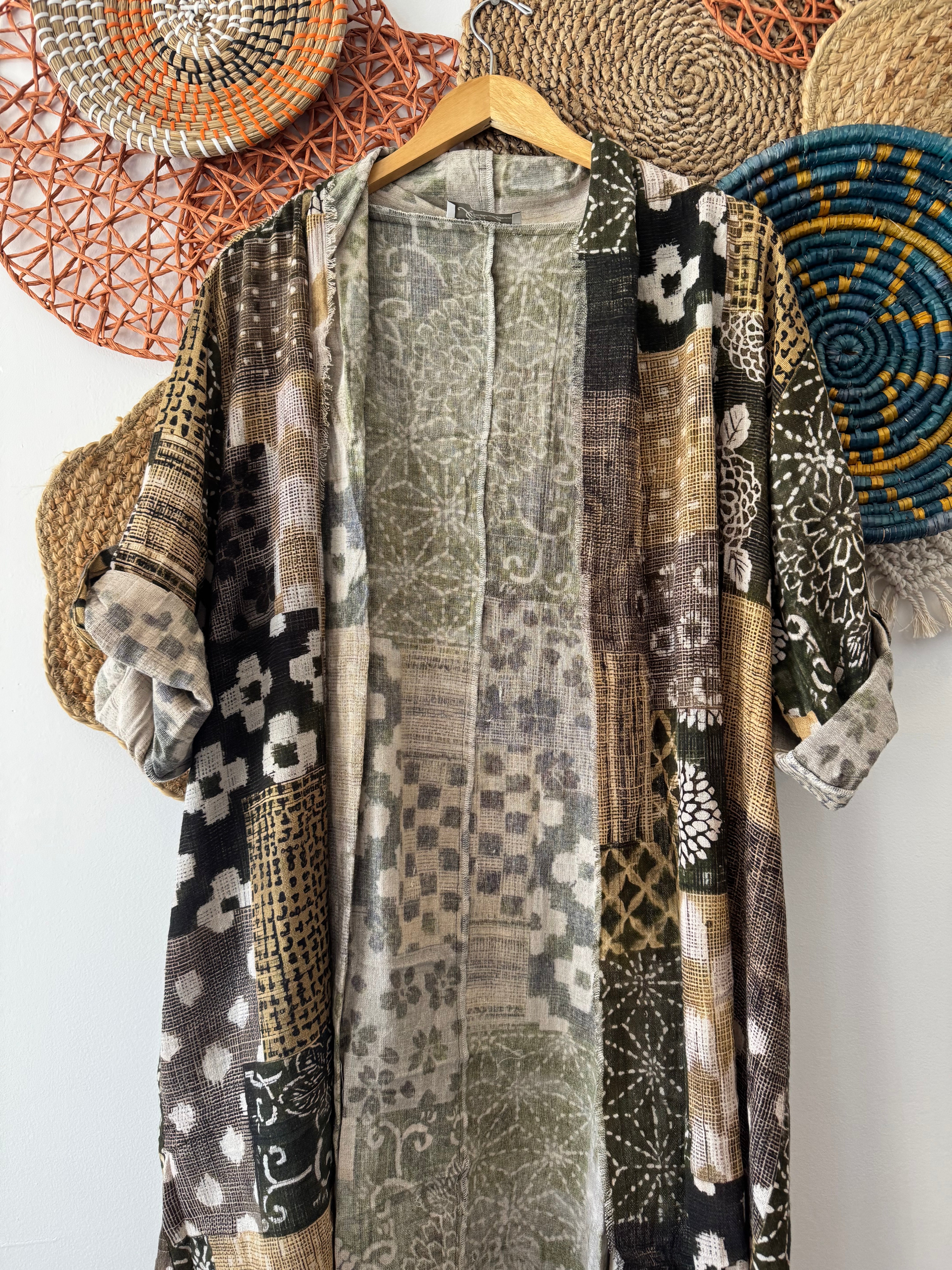 Peace Appliqué Duster Jacket