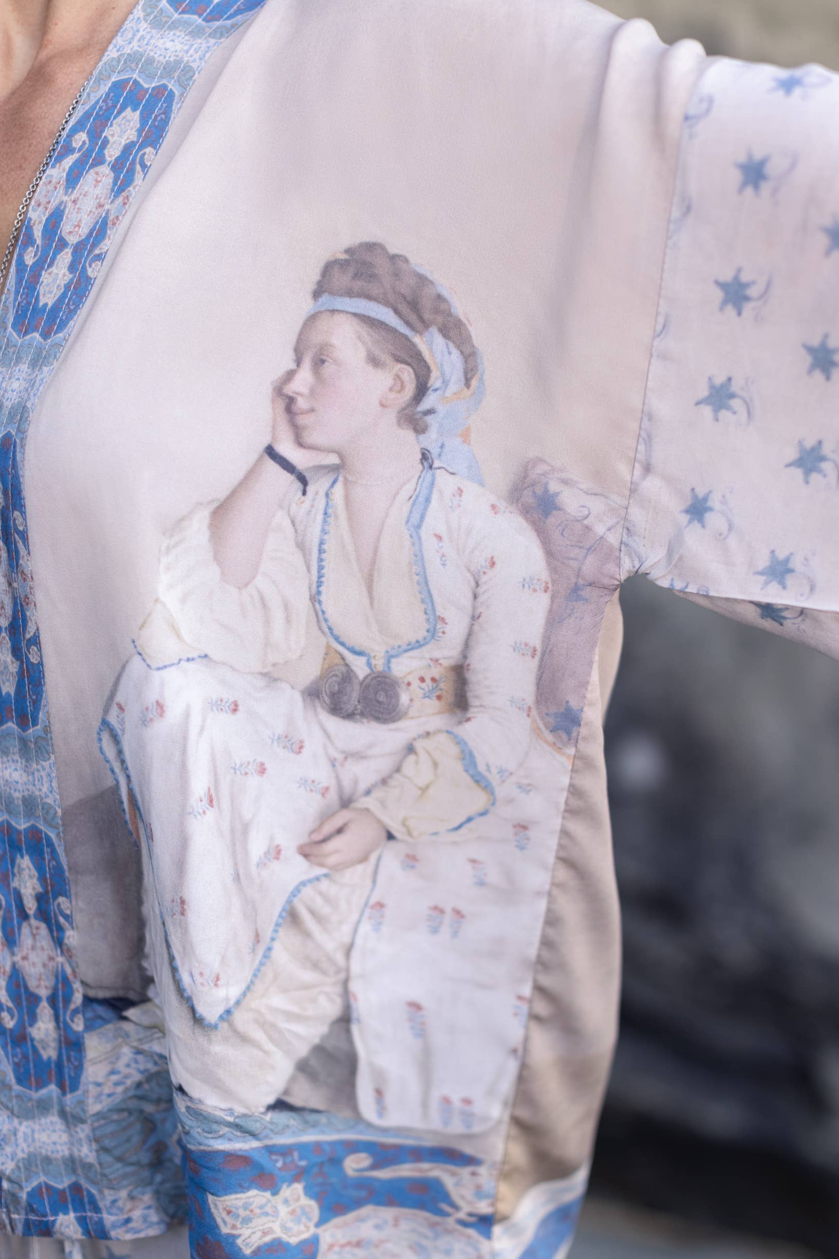 Head In The Clouds Pixie Duster Cropped Kimono w/ Stars