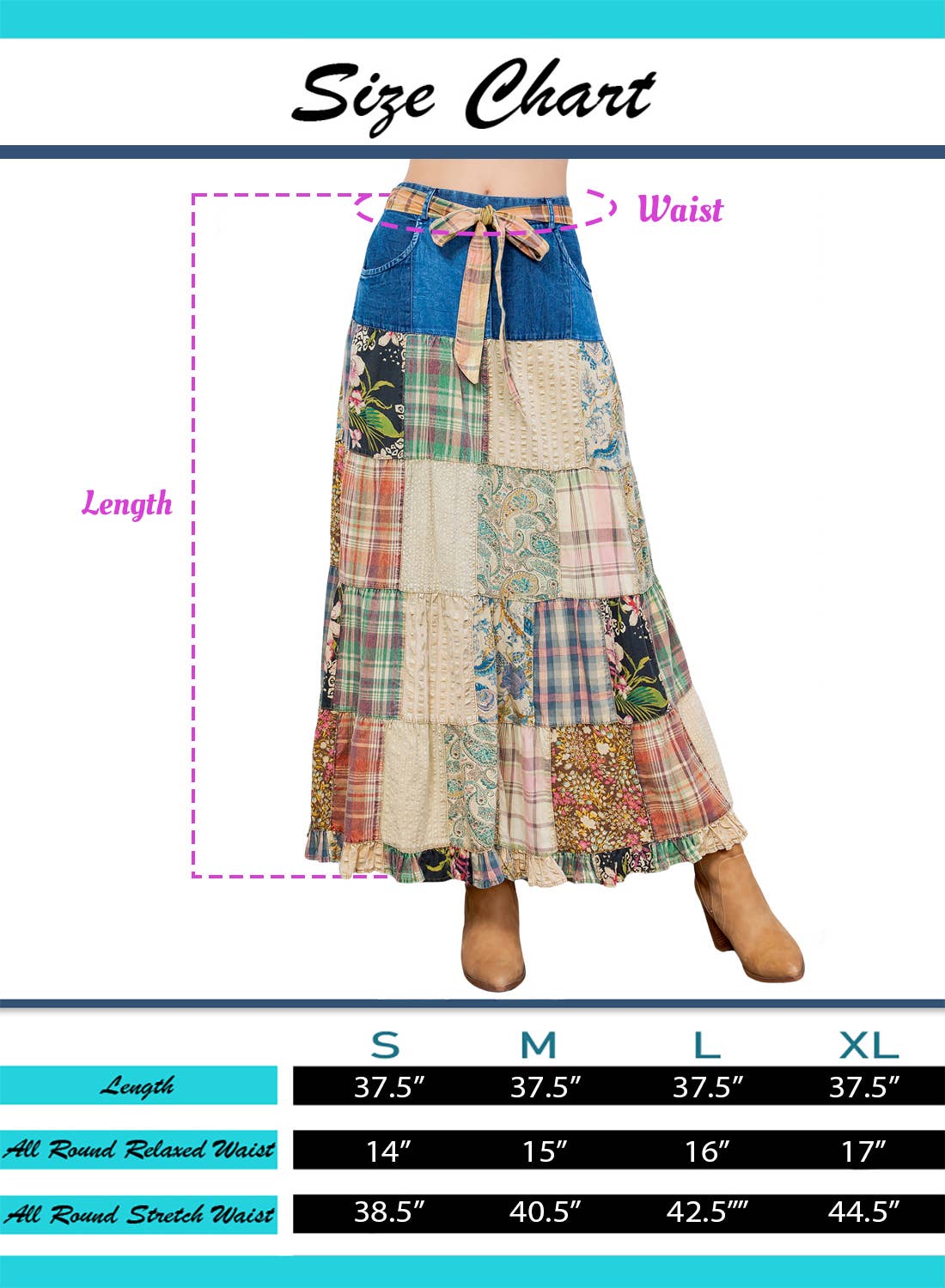 Betsys Western Boho Chic: Patchwork Belted Skirt