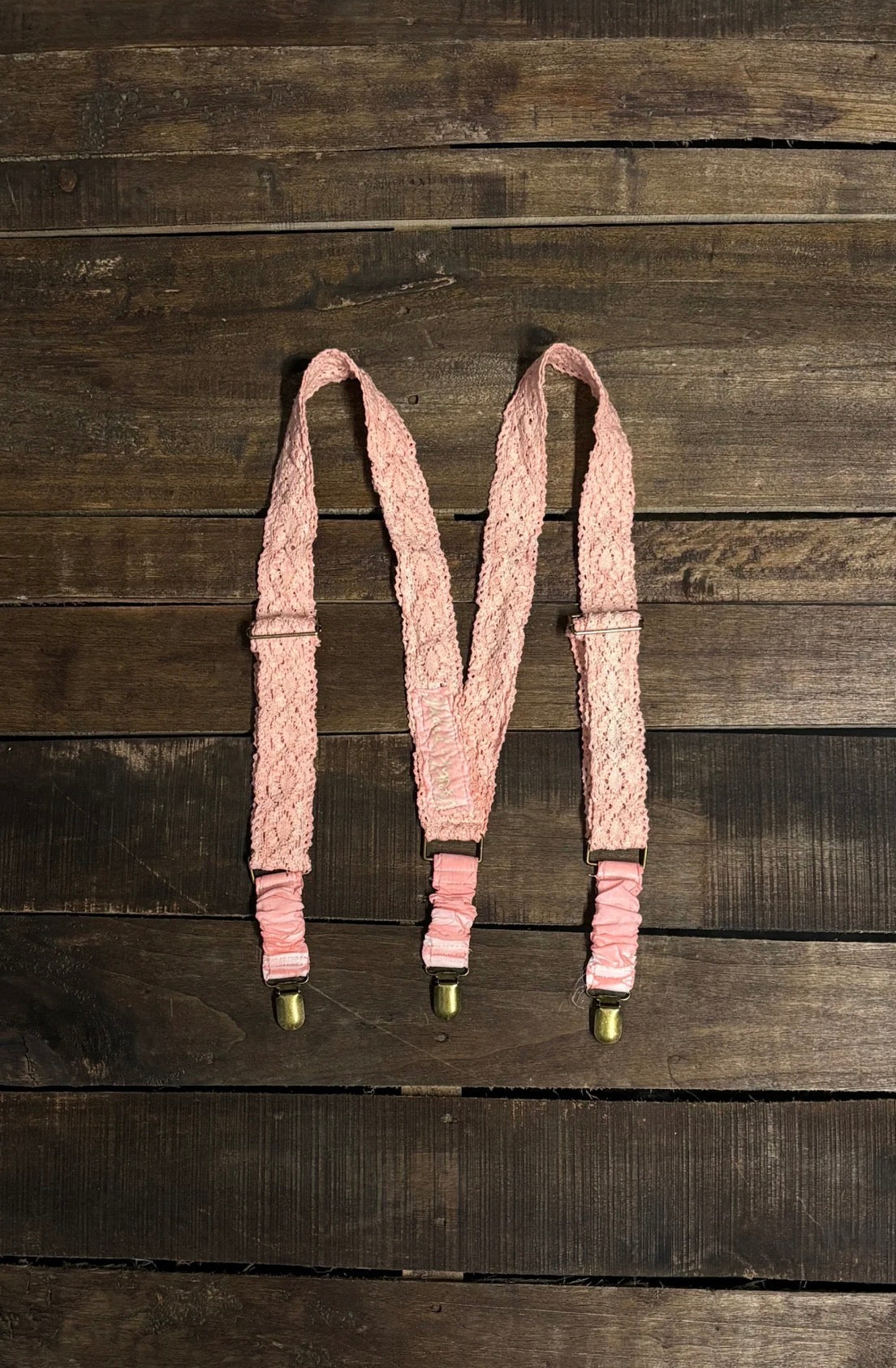 Gypsy Suspenders in Pink Lace