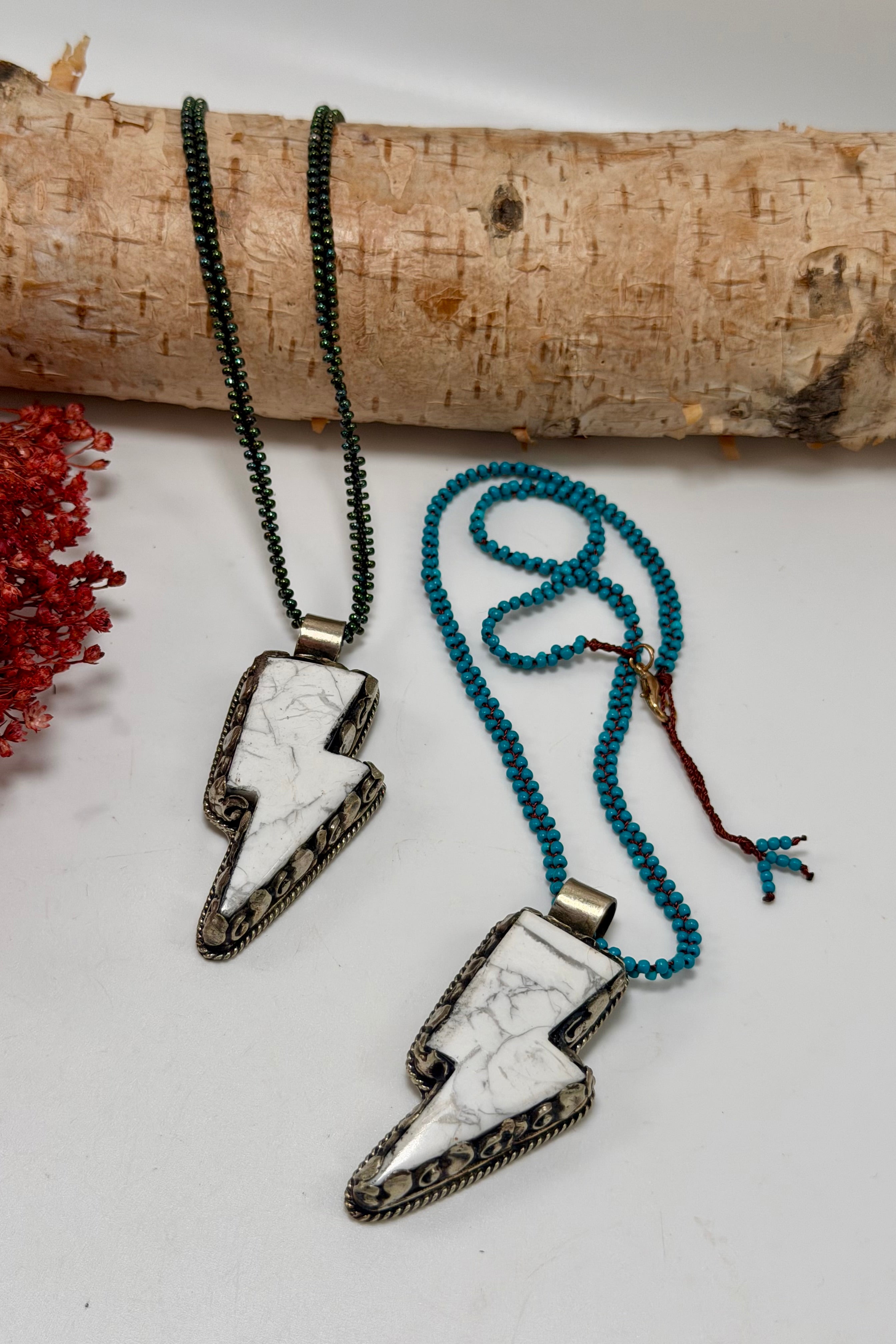 White Bolt Shortie Necklace