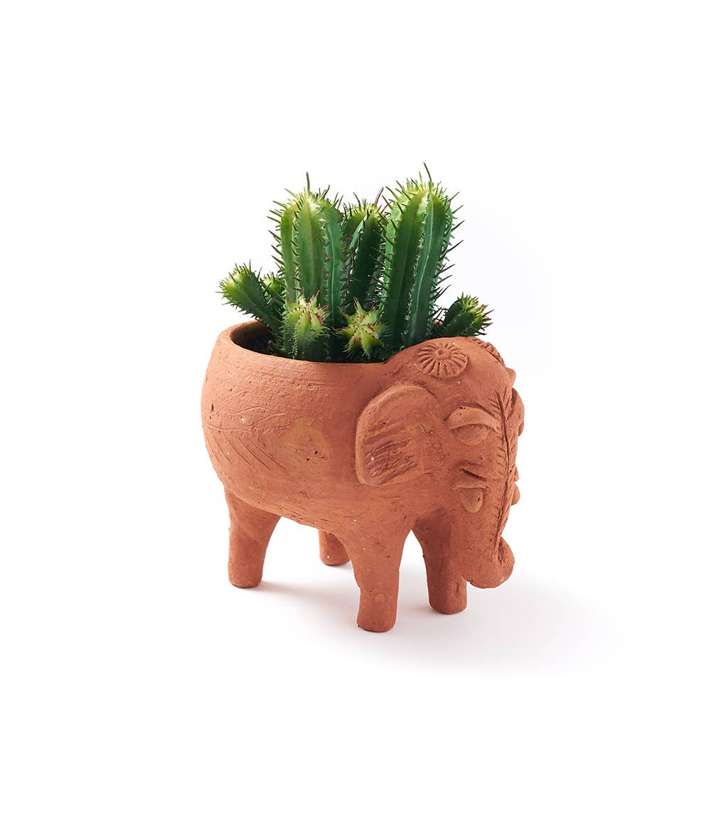 Rakshana Elephant Plant Pot - Terracotta