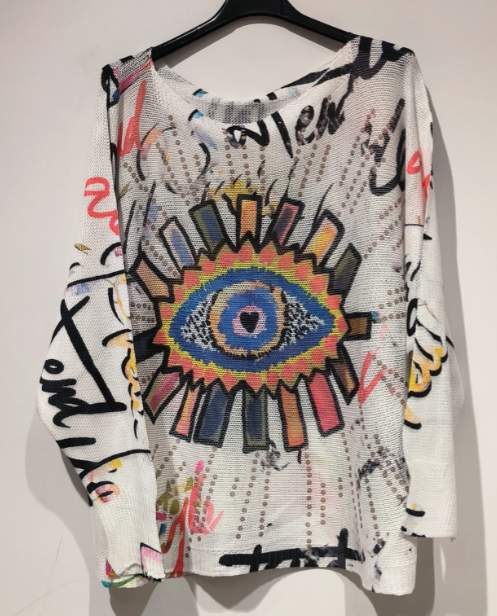Eye I am Watch Printed Sweater