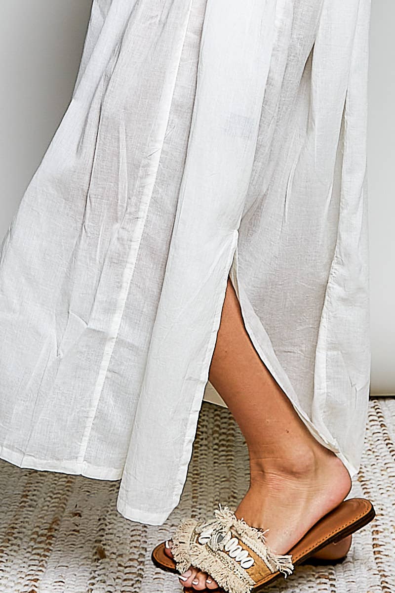The Goddess Vintage Lightweight Cotton Maxi Shirt Dress
