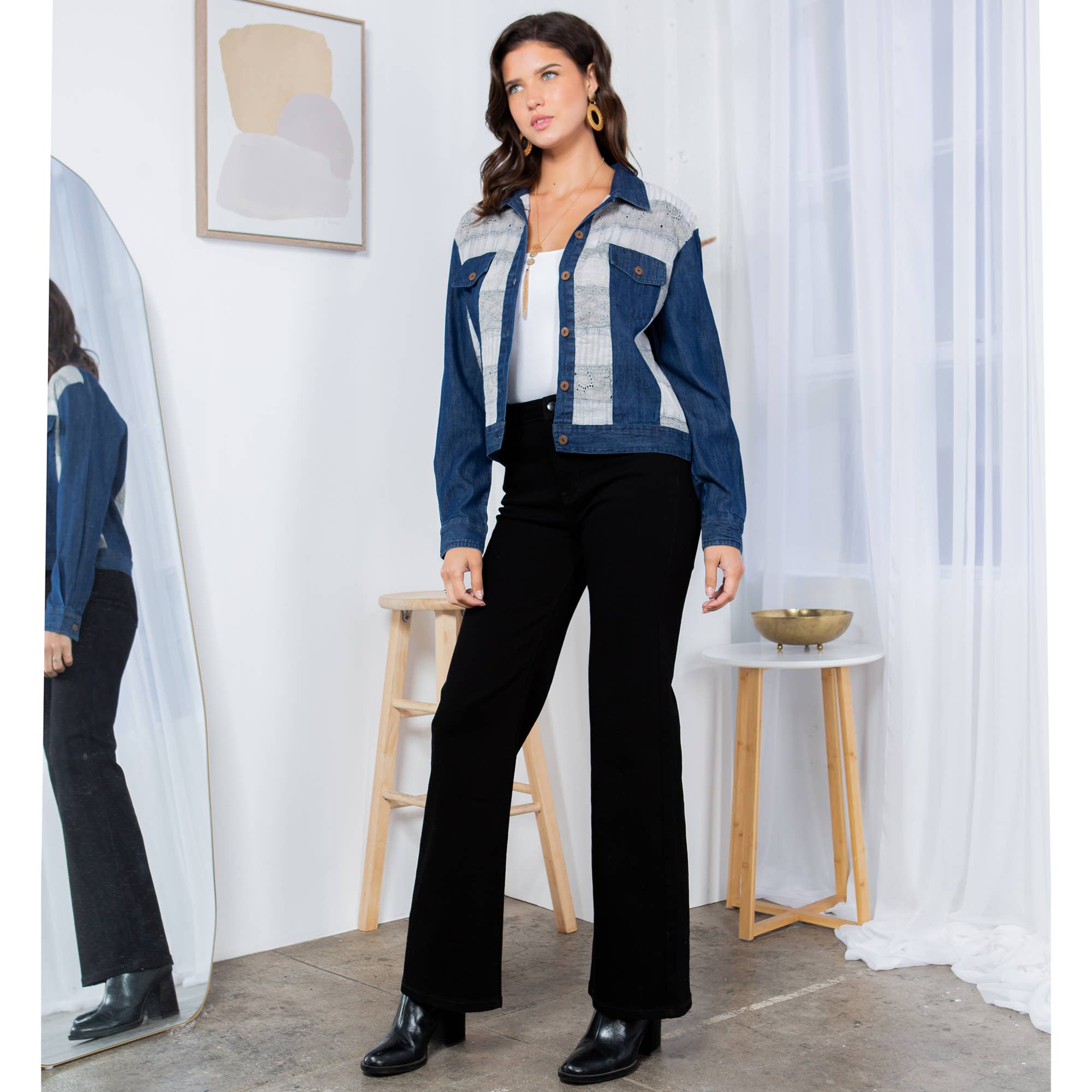 Cowgirl Chic Button Down Jacket Top