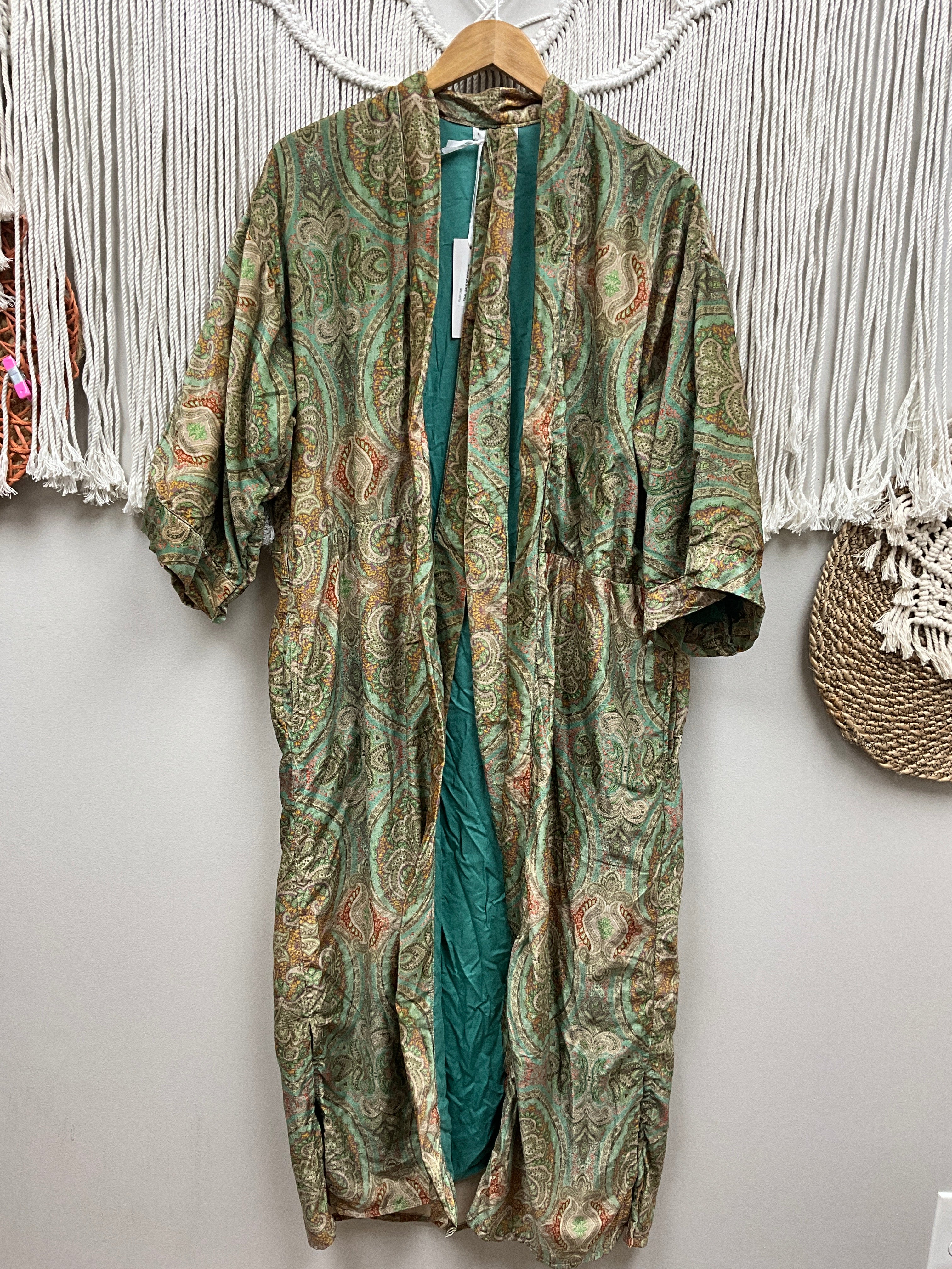 Sale - The Karma Velvet Printed Kimono w/ Tie