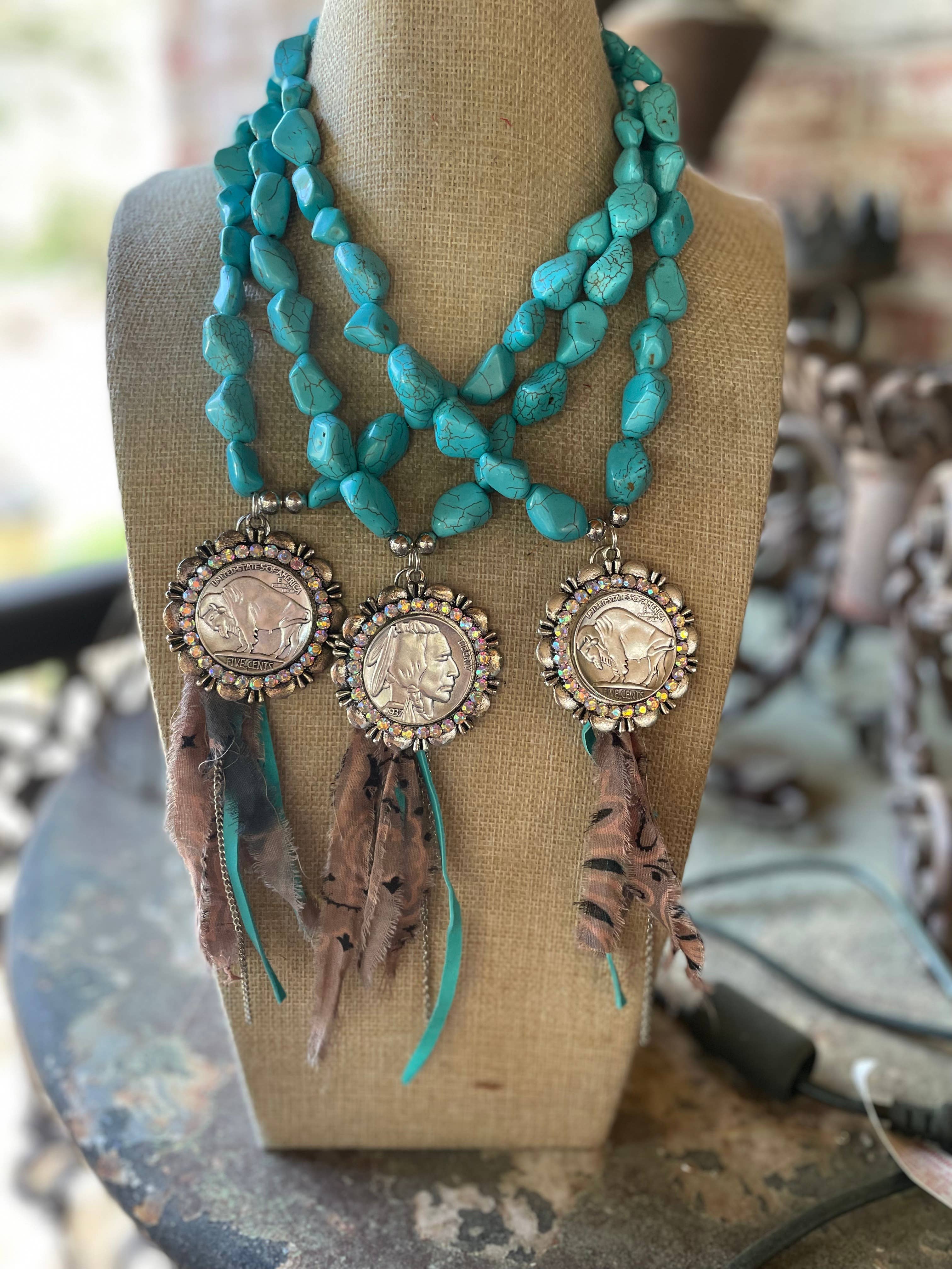Large Buffalo Nickel/Indian Head Necklace