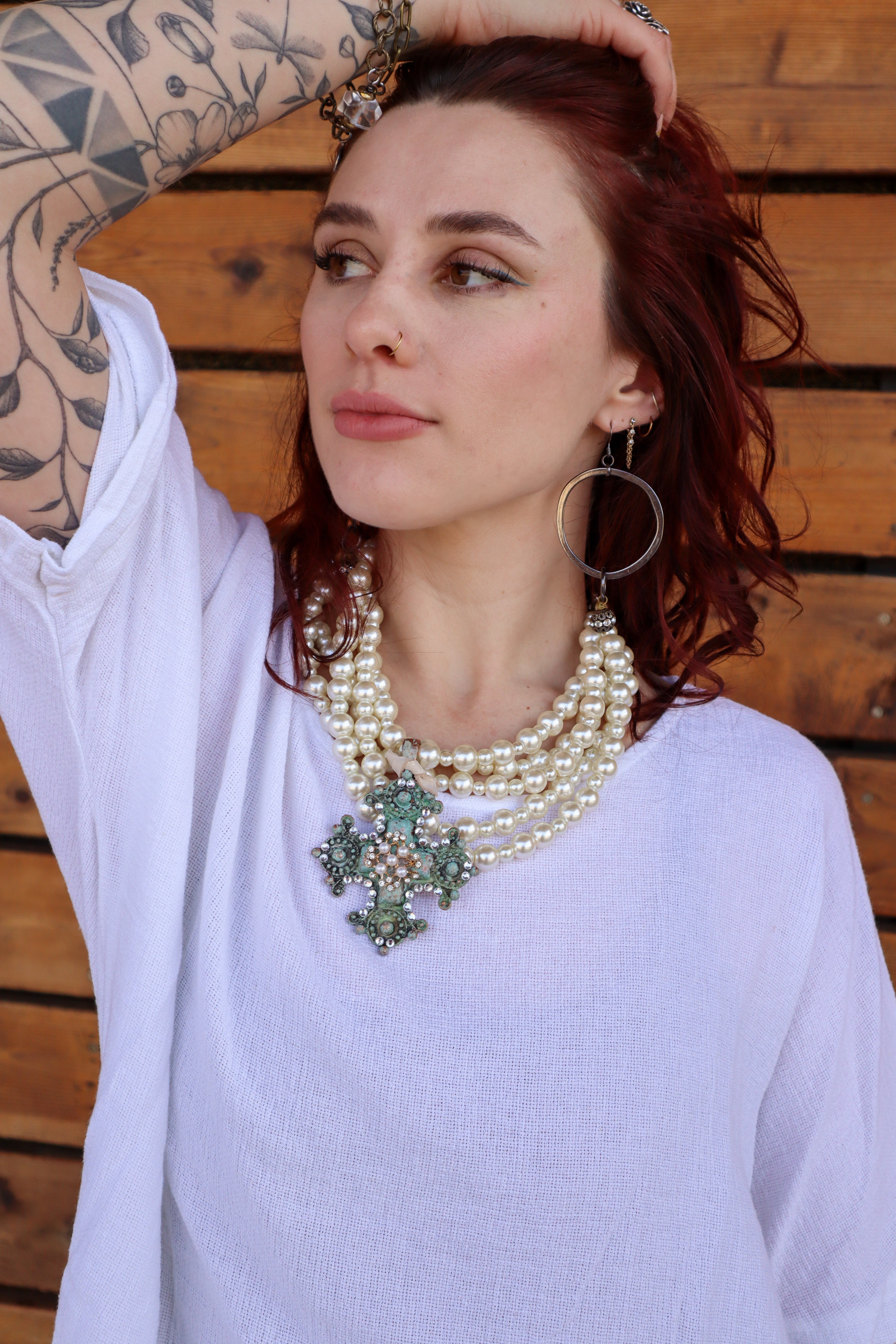 Jasmine High-Low Tunic Top in Mesh Linen