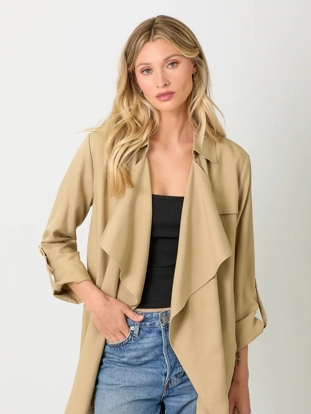 Tencel Open Trench Coat