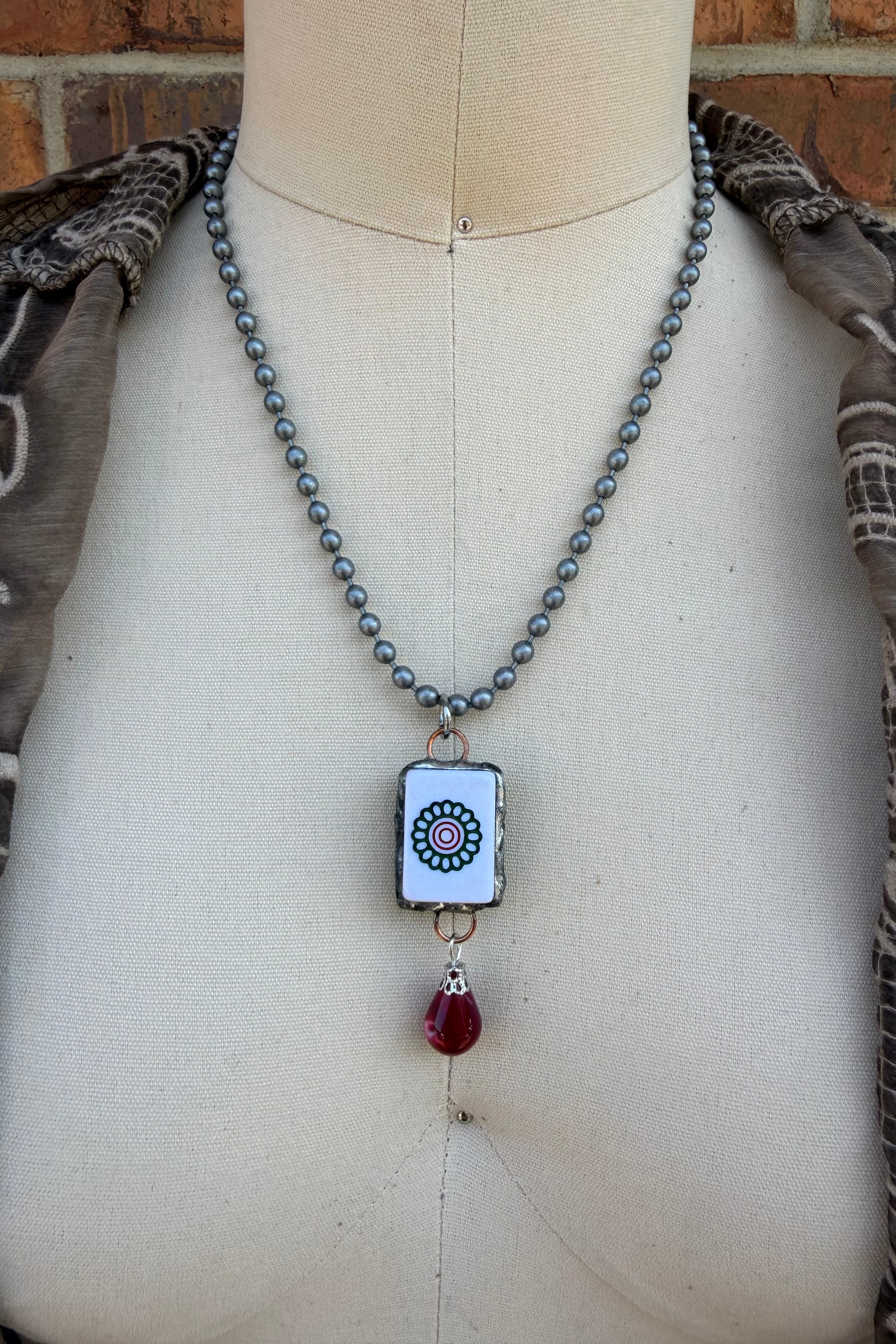 Sassy Mahjong Tile Necklace Style 12