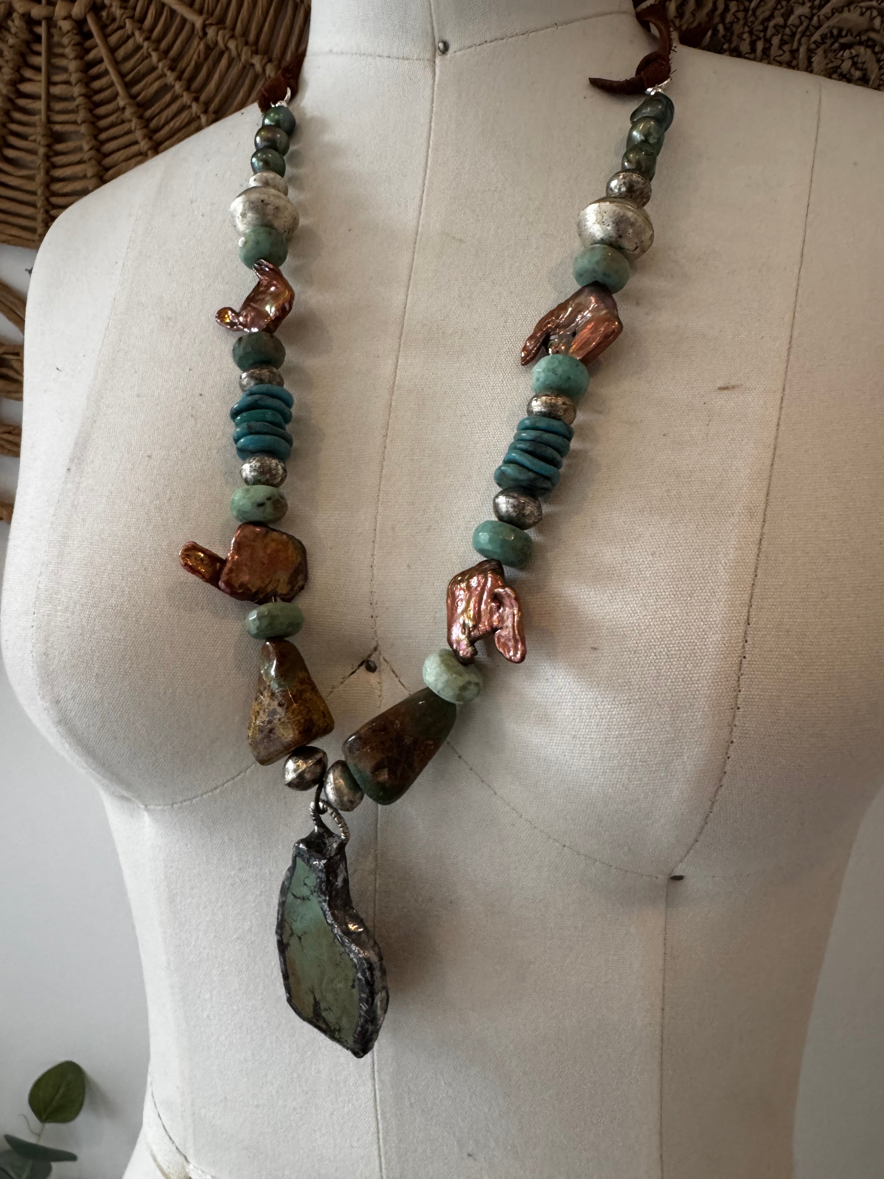 Layers of Love Slab Turquoise Necklace