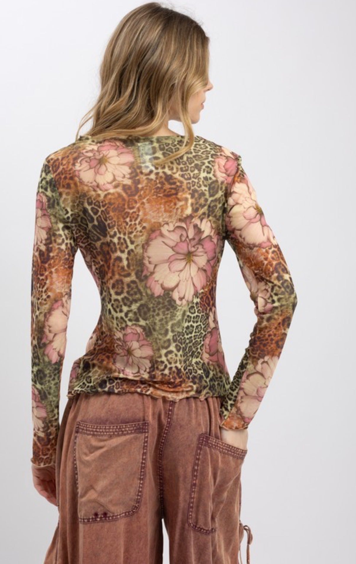 Floral Drama Mesh Top