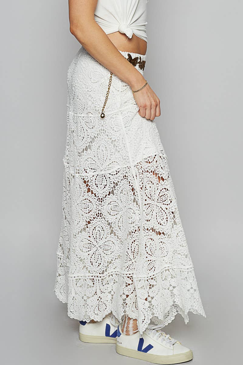 Sea Breeze Crochet Midi Skirt