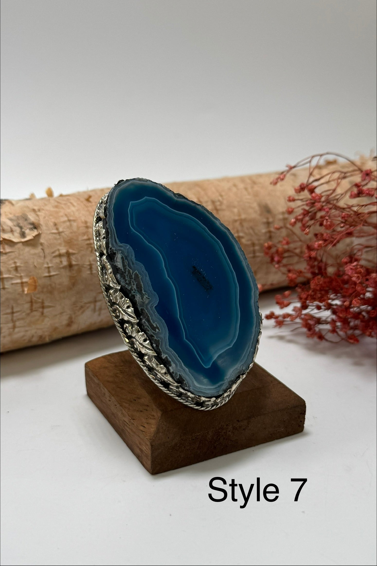 Pretty in Blue Geode Slab Ring