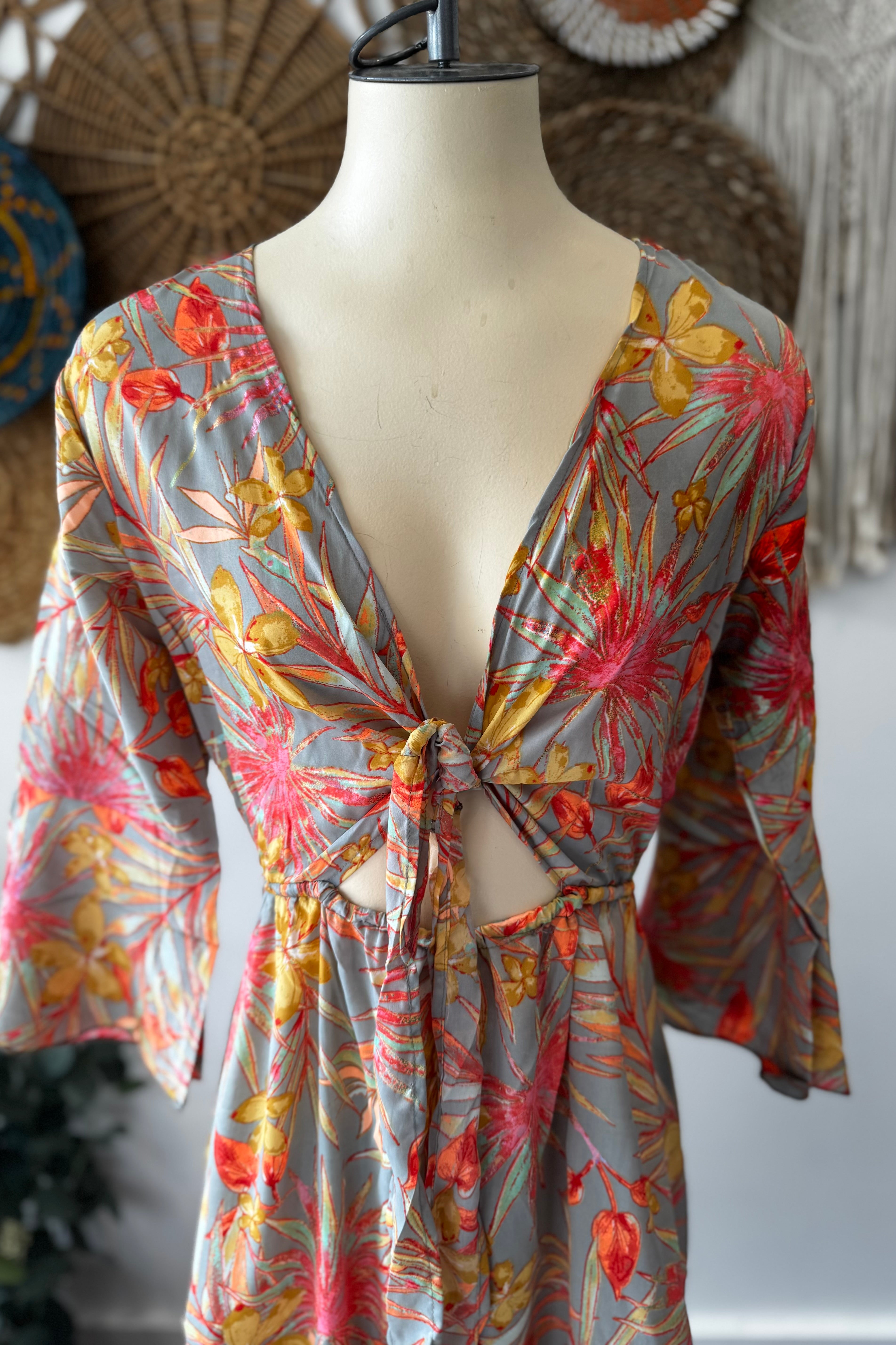Poly Silk Front Tie Dress 6