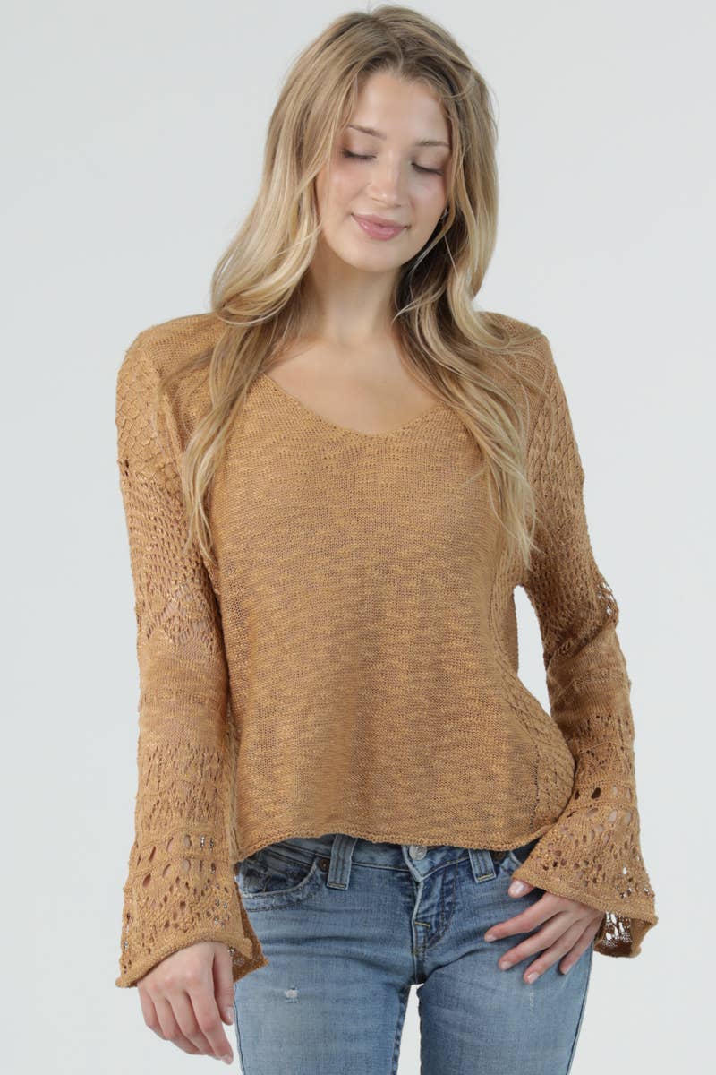 Simple Chic Flare Sleeve Sweater