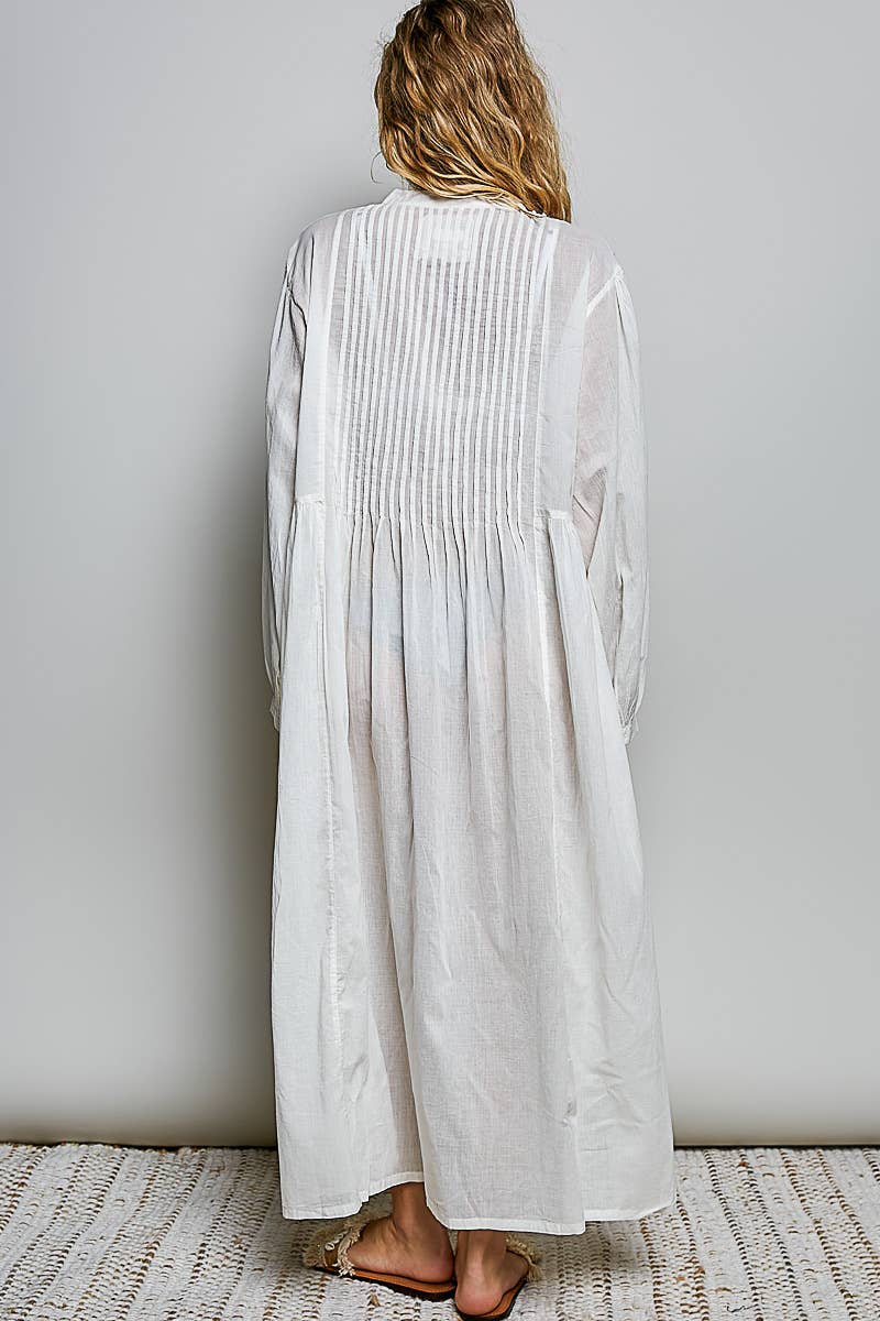 The Goddess Vintage Lightweight Cotton Maxi Shirt Dress