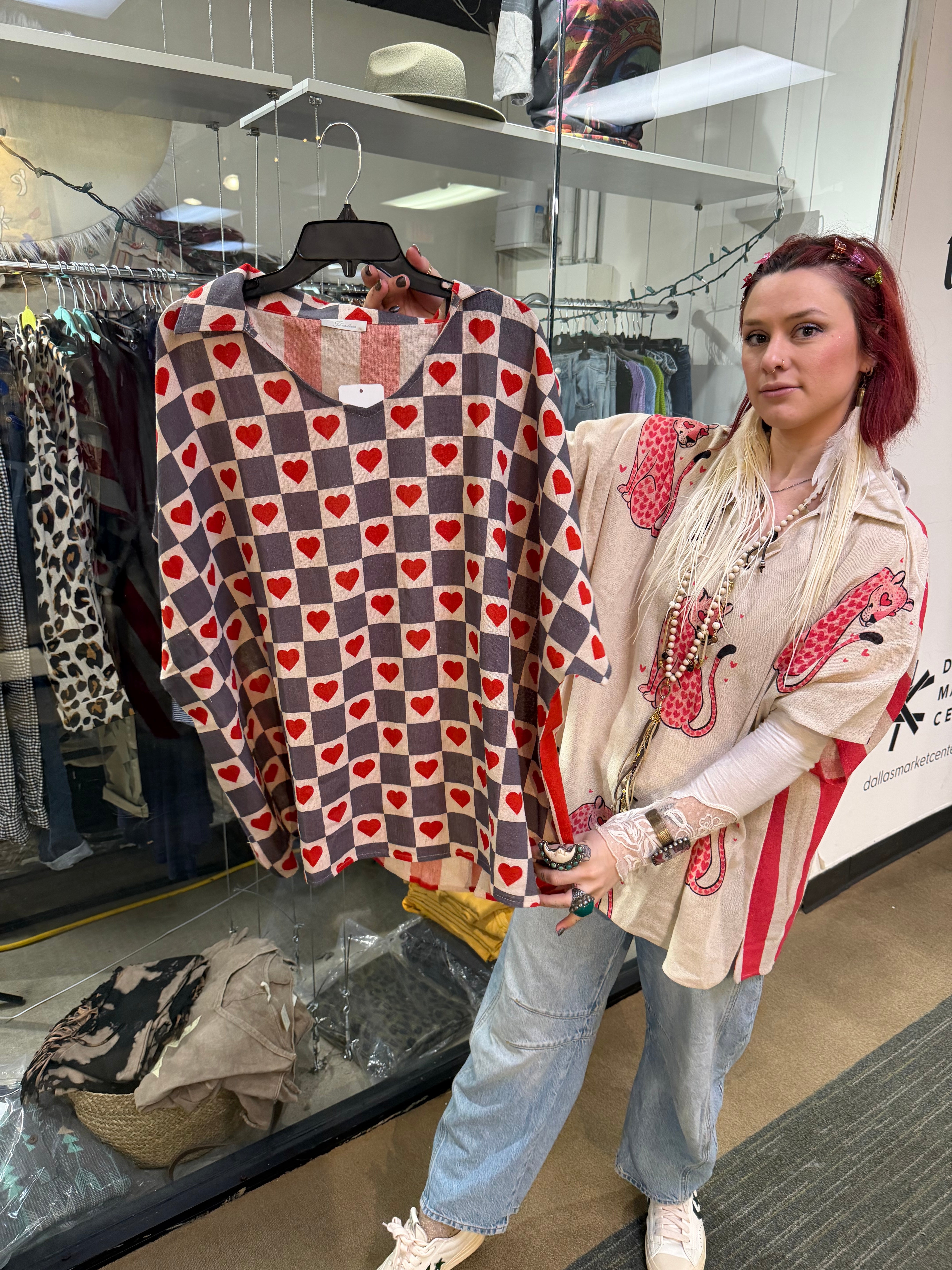 Collared printed top