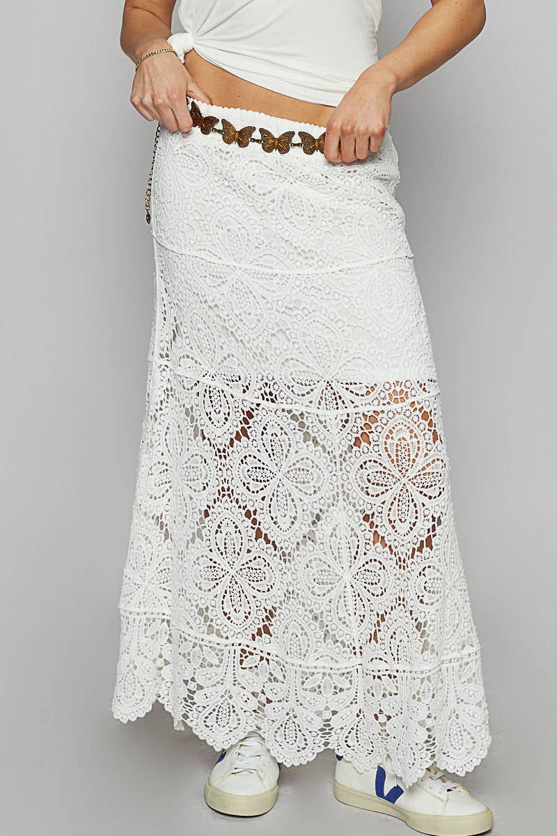 Sea Breeze Crochet Midi Skirt