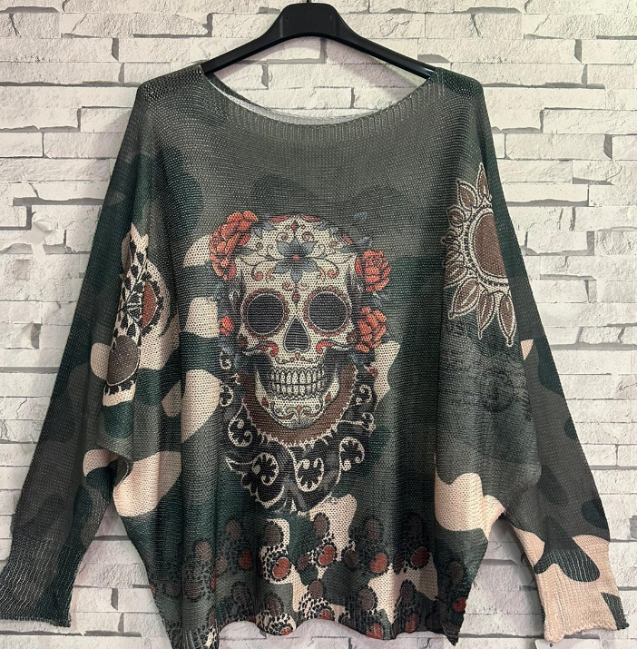 Skull Printed Sweater