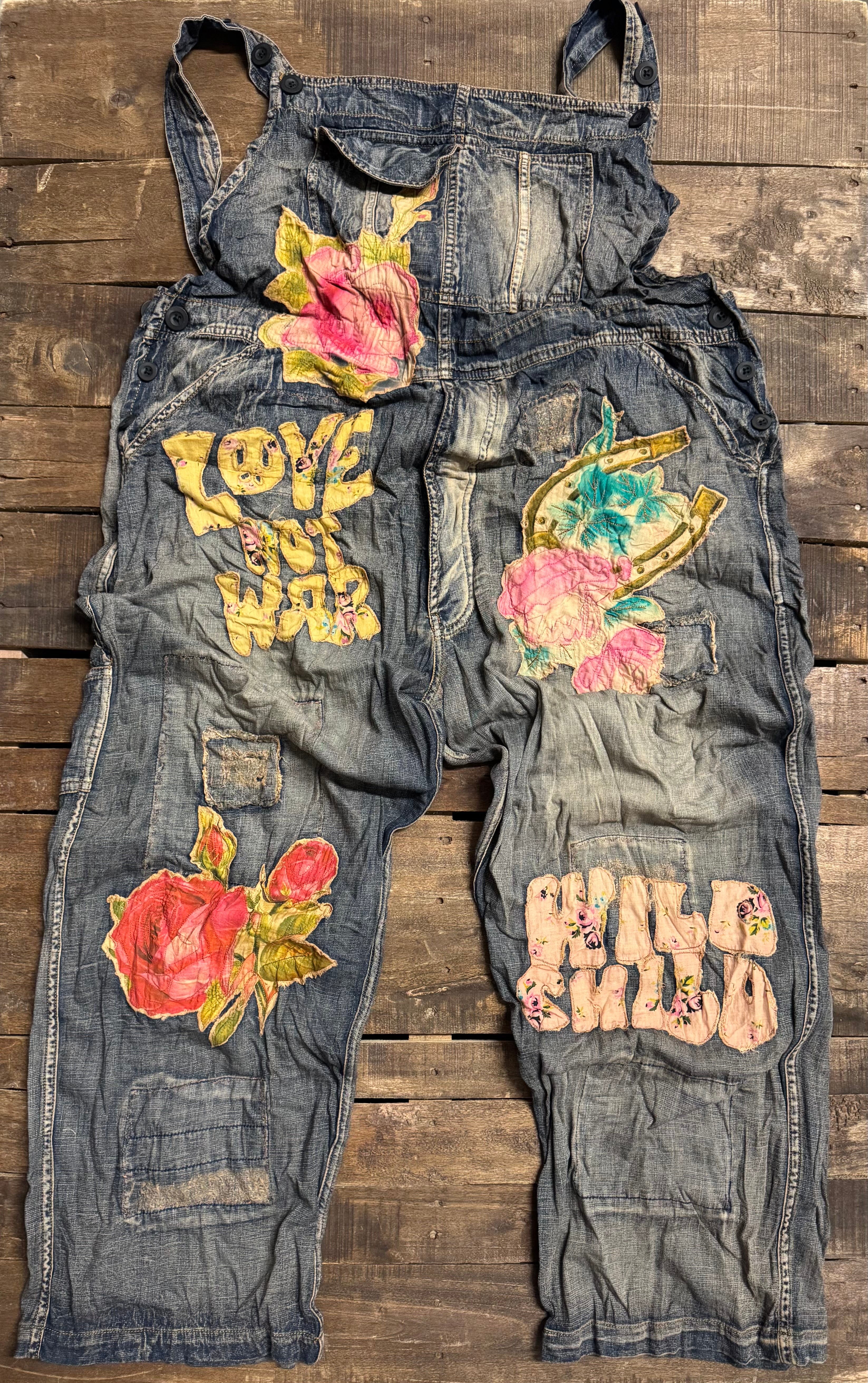 Sun Faded Trail Overalls in Love