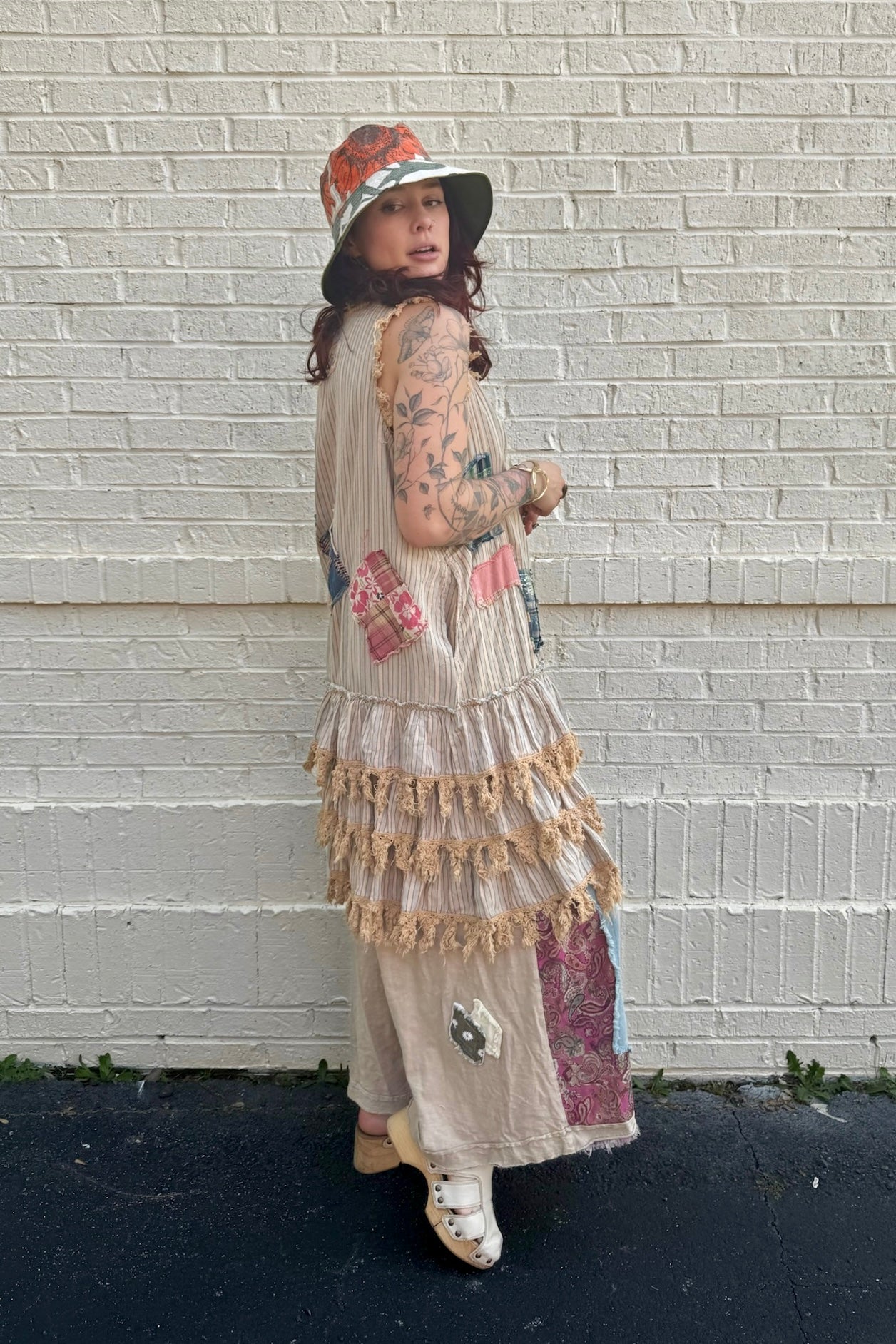 Annabell Swing Deep V Patched Wide Leg jumpsuit Overall