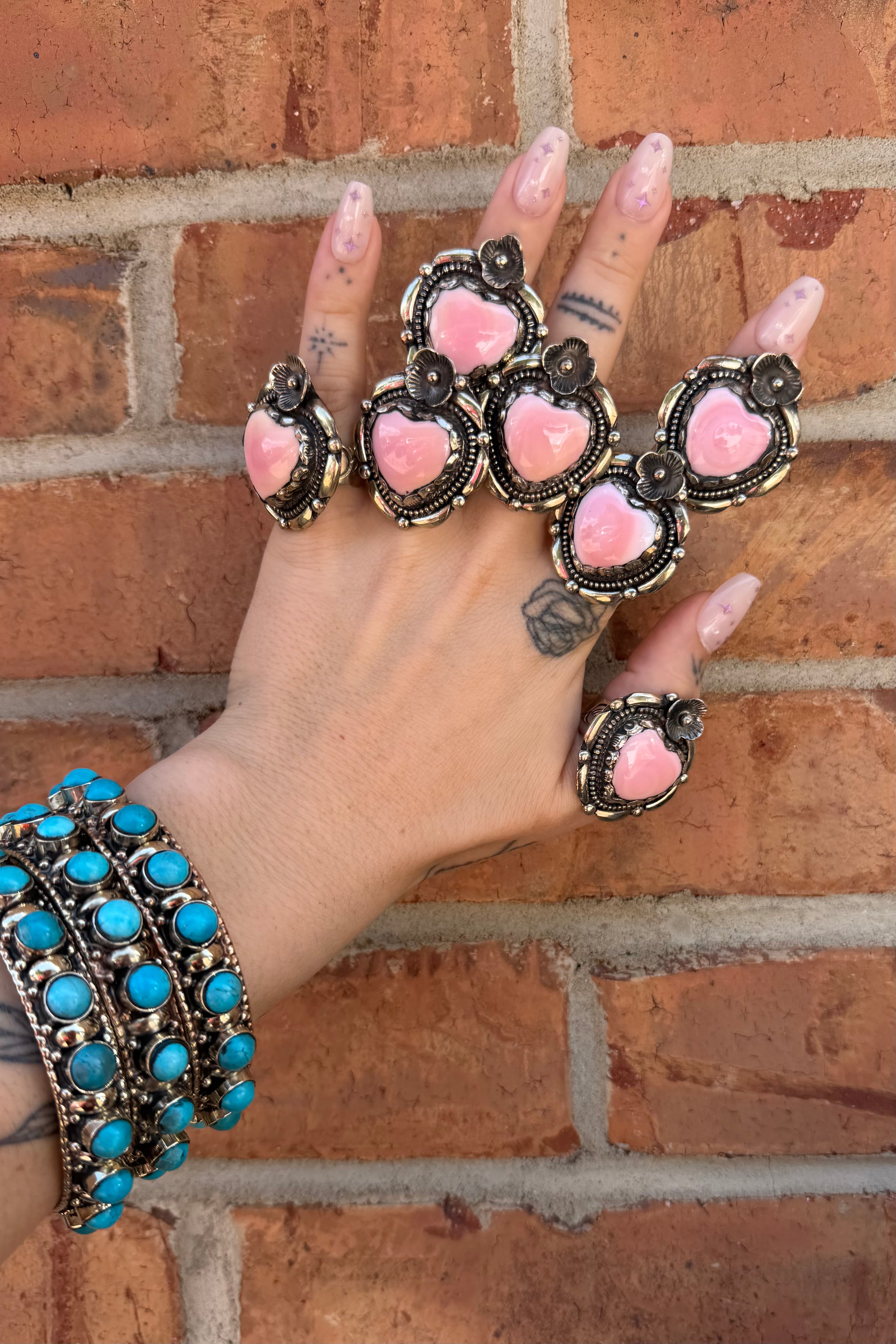 Pearl Hearts in Pink Shell