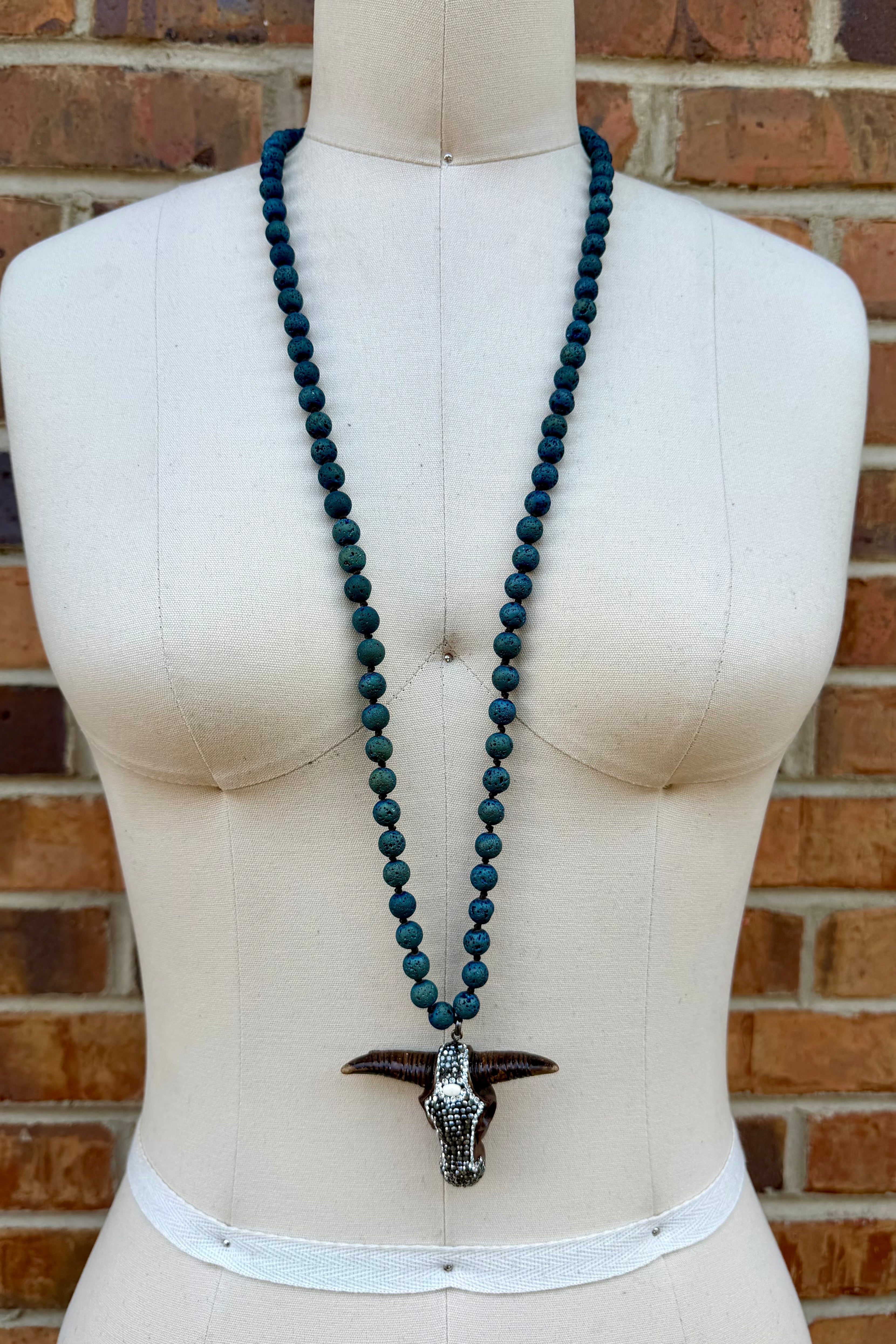 Bling Bling Steer on Lava Beads
