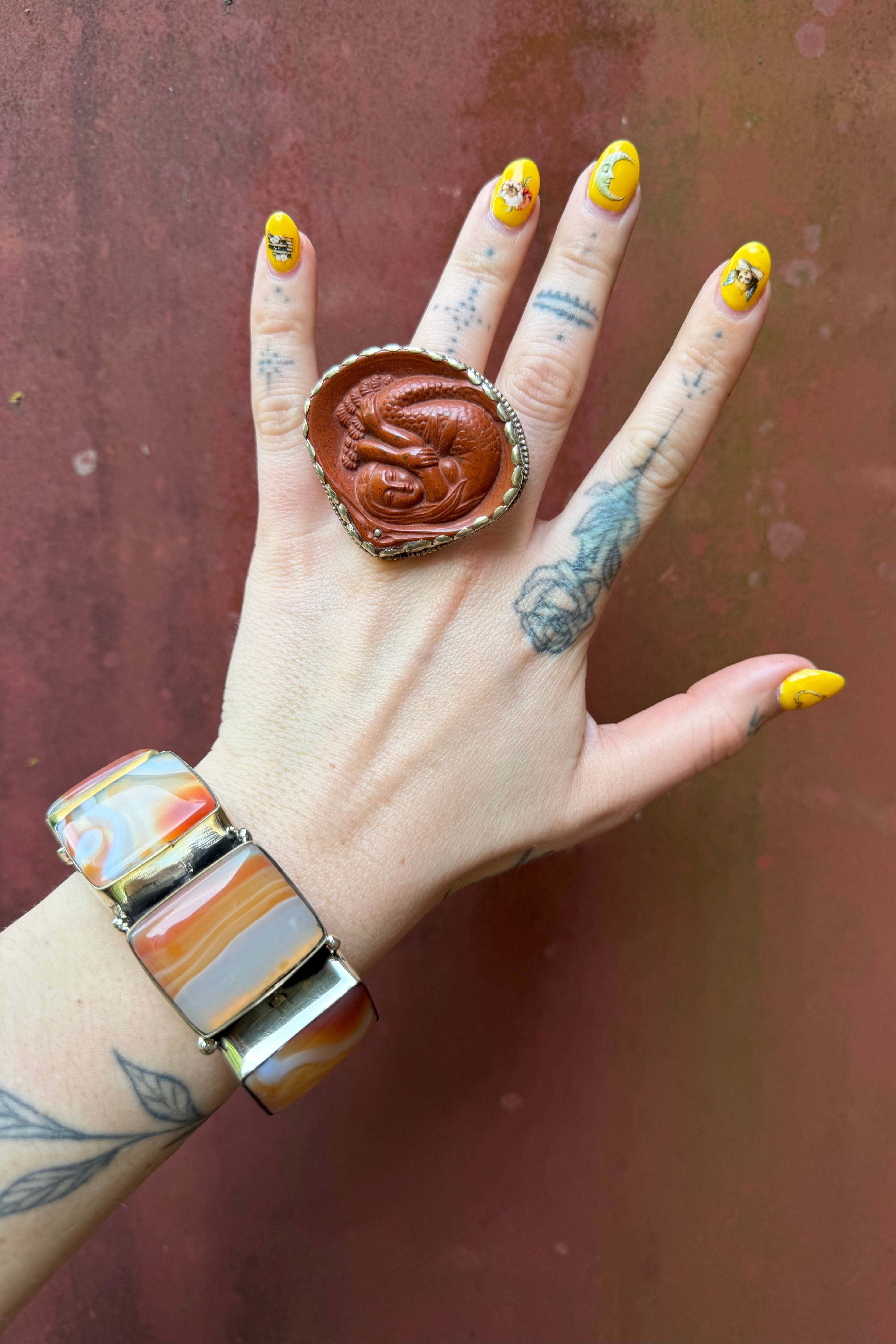 Sandstone Sleeping Mermaid Ring