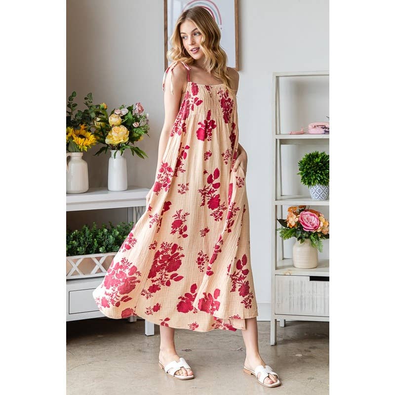 Erica Tie Strap Smocked Summer Dress