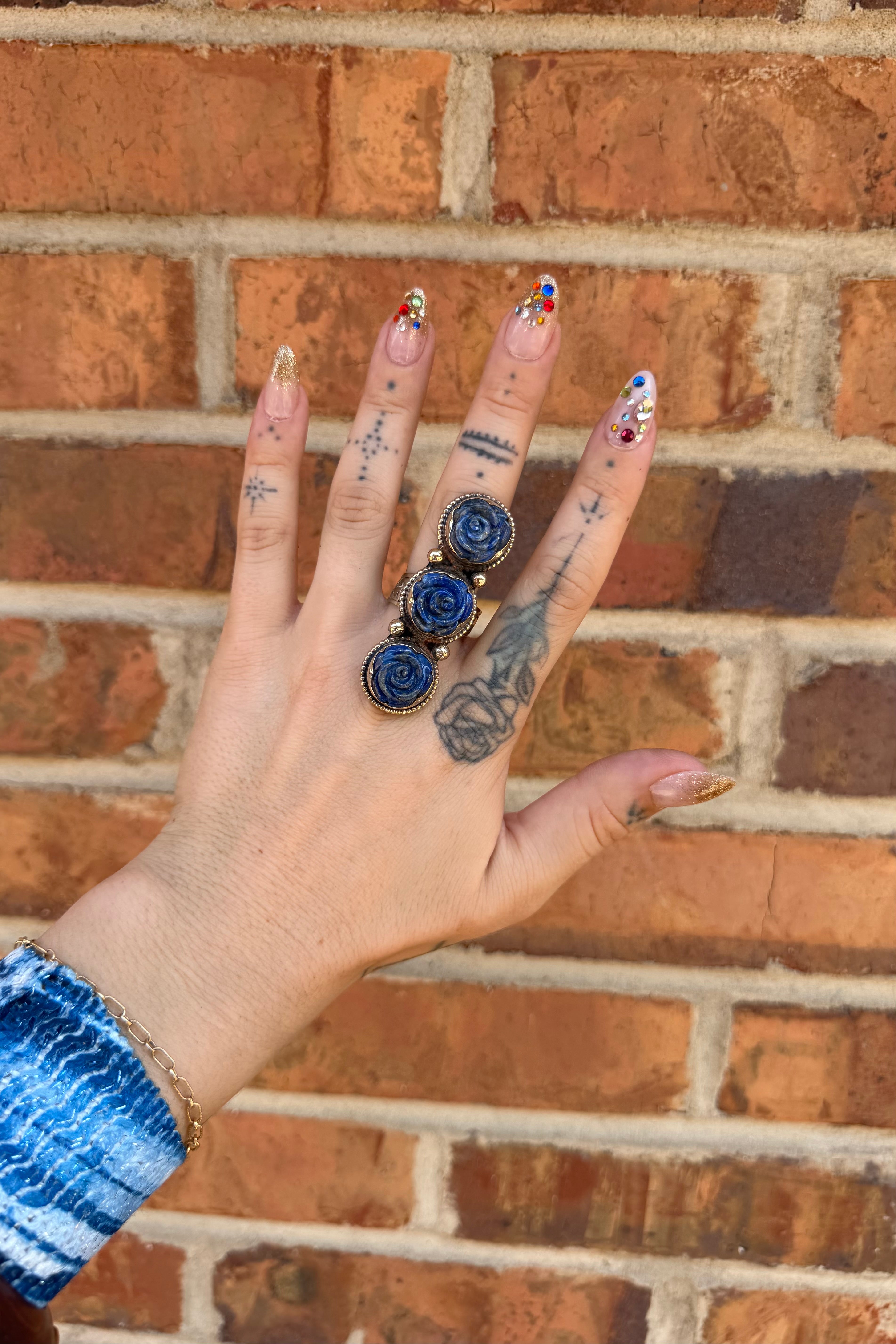 Three Roses in Blue