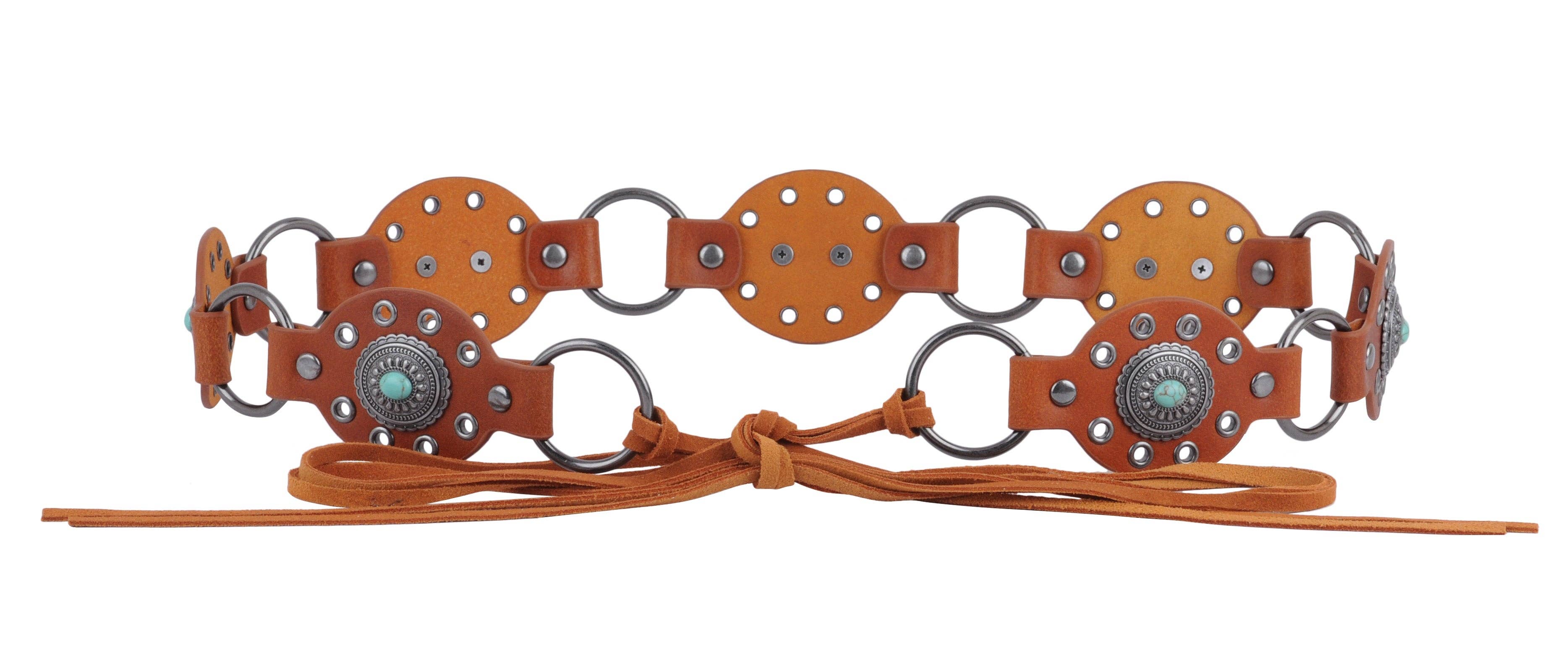 Leather Concho Turquoise Belt