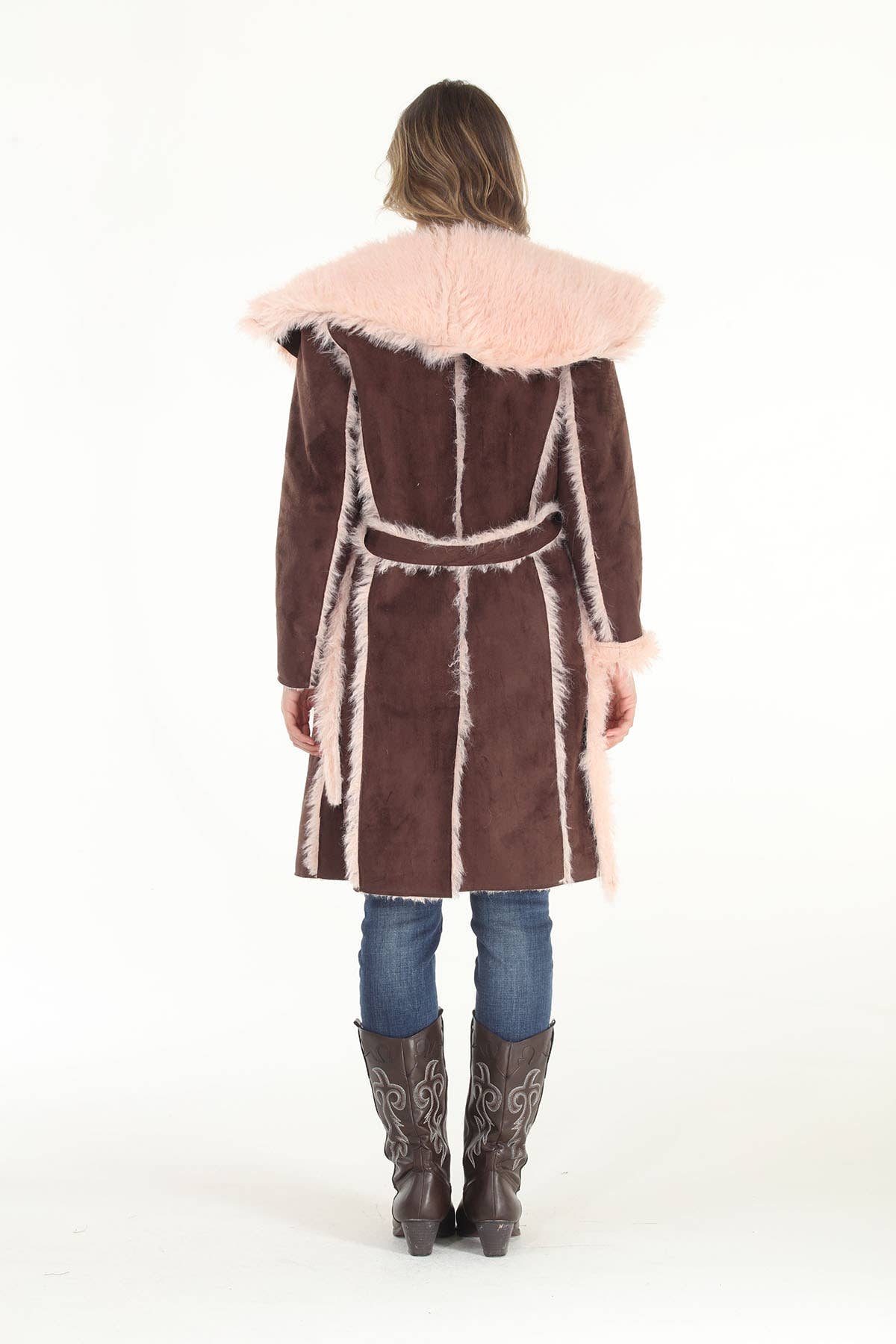 The Tiffany Reversible Faux Suede & Faux Shearling Coat