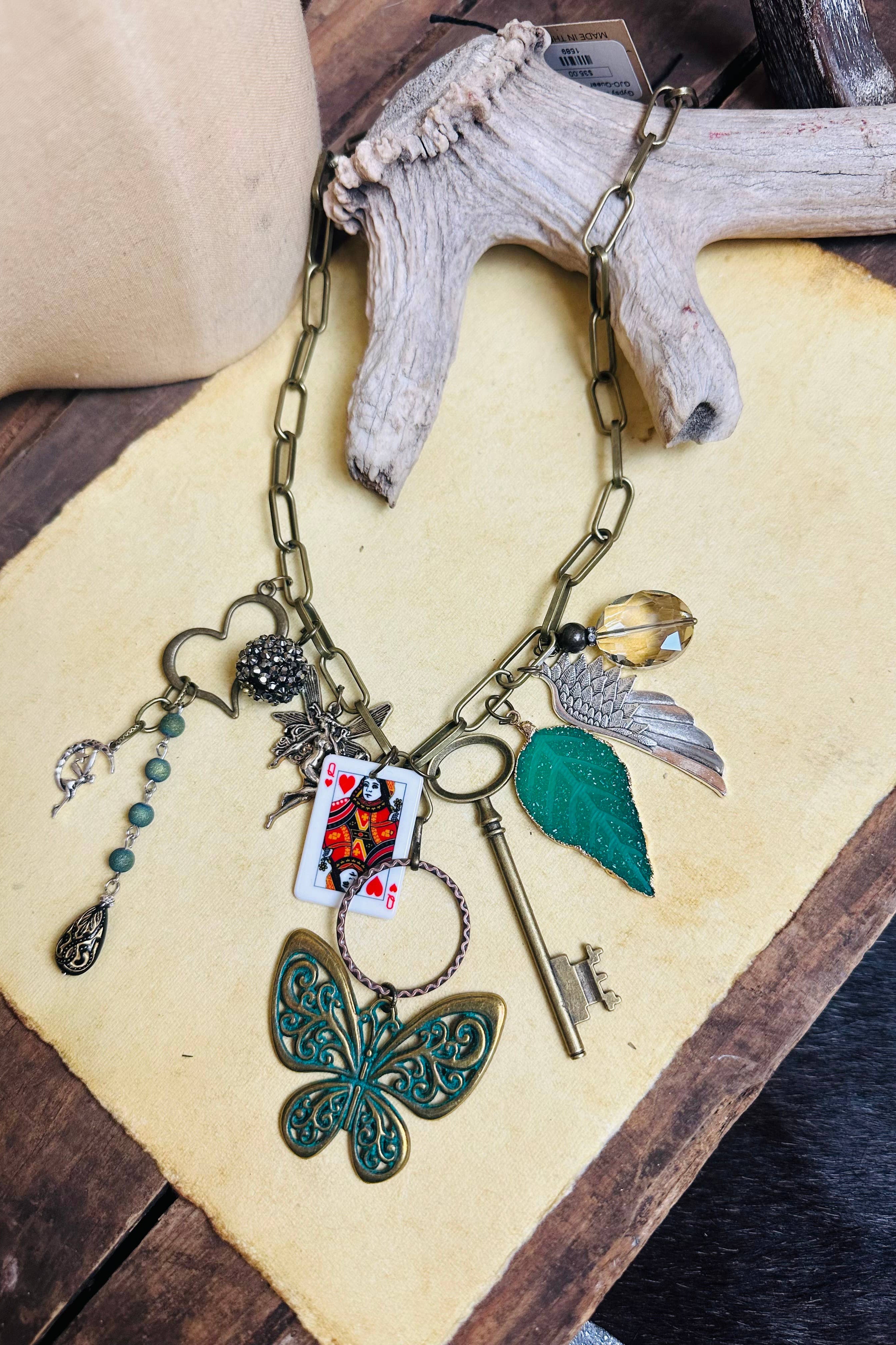 Gypsy Junk Chunky Necklace in Queen of Hearts