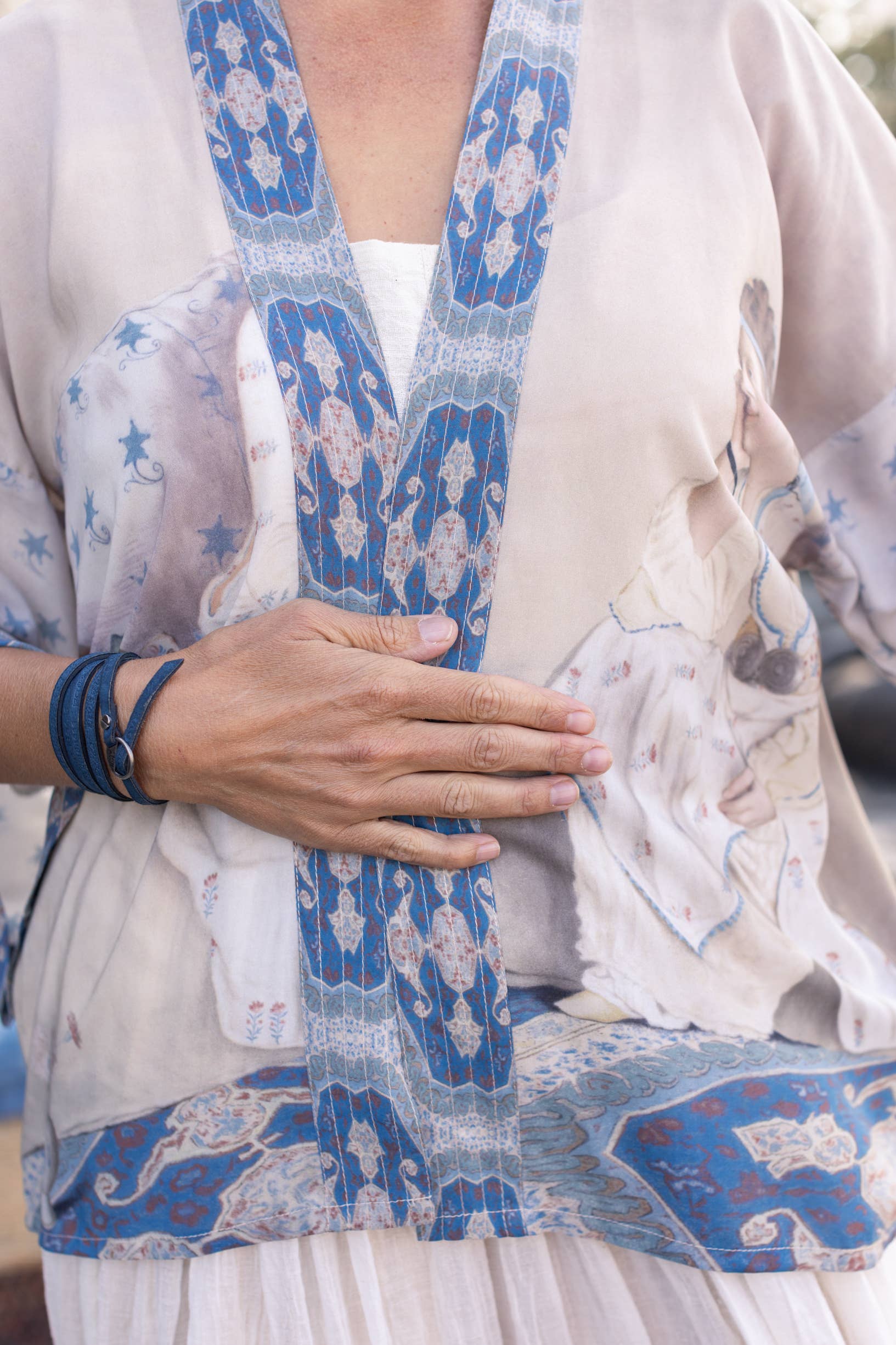 Head In The Clouds Pixie Duster Cropped Kimono w/ Stars