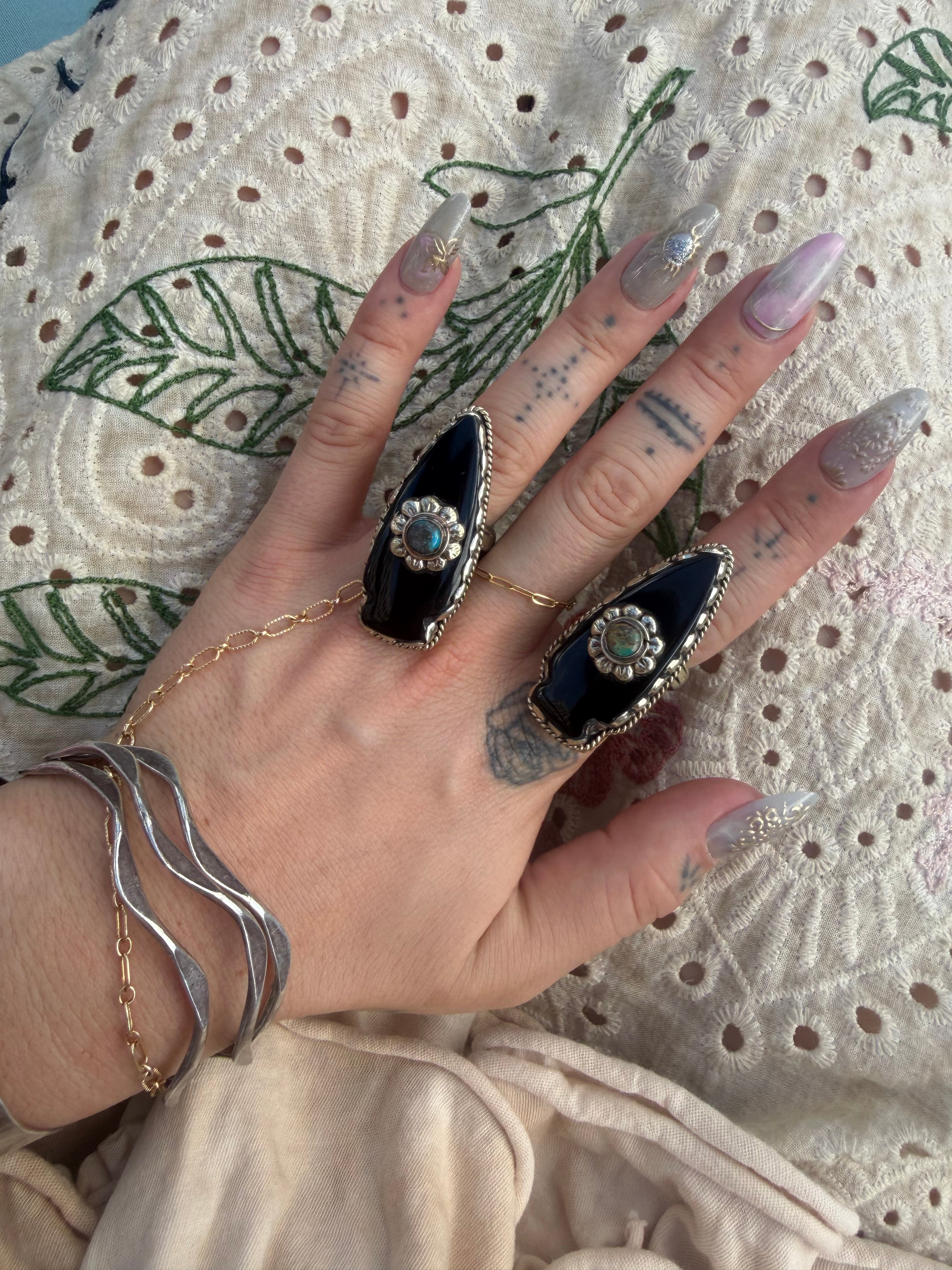 Obsidian Arrow Ring