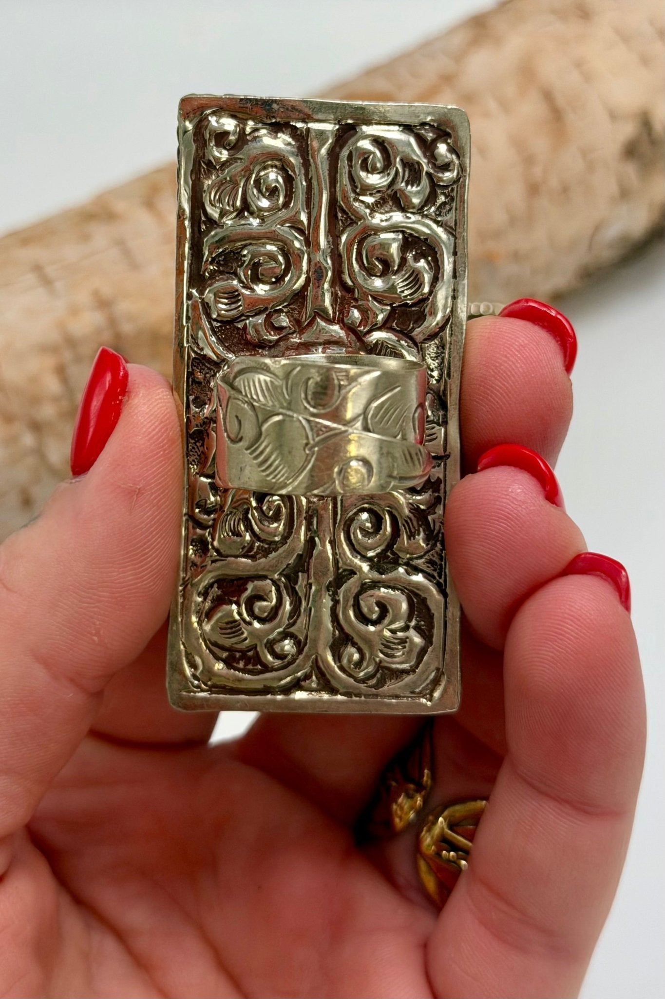 8 Nugget Turquoise Rectangle Ring - ivyandlavyboutique ivyandlavyboutique