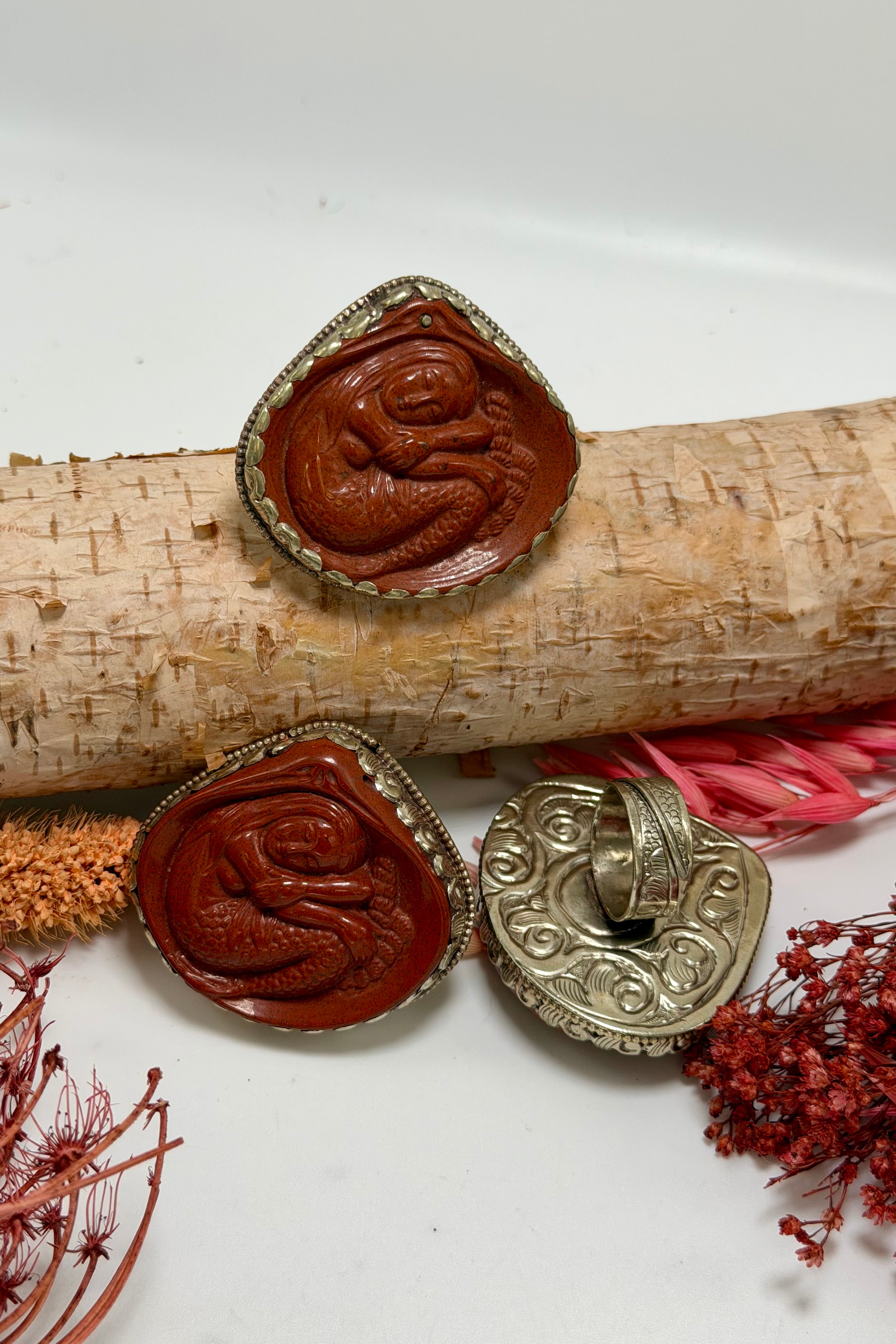 Sandstone Sleeping Mermaid Ring