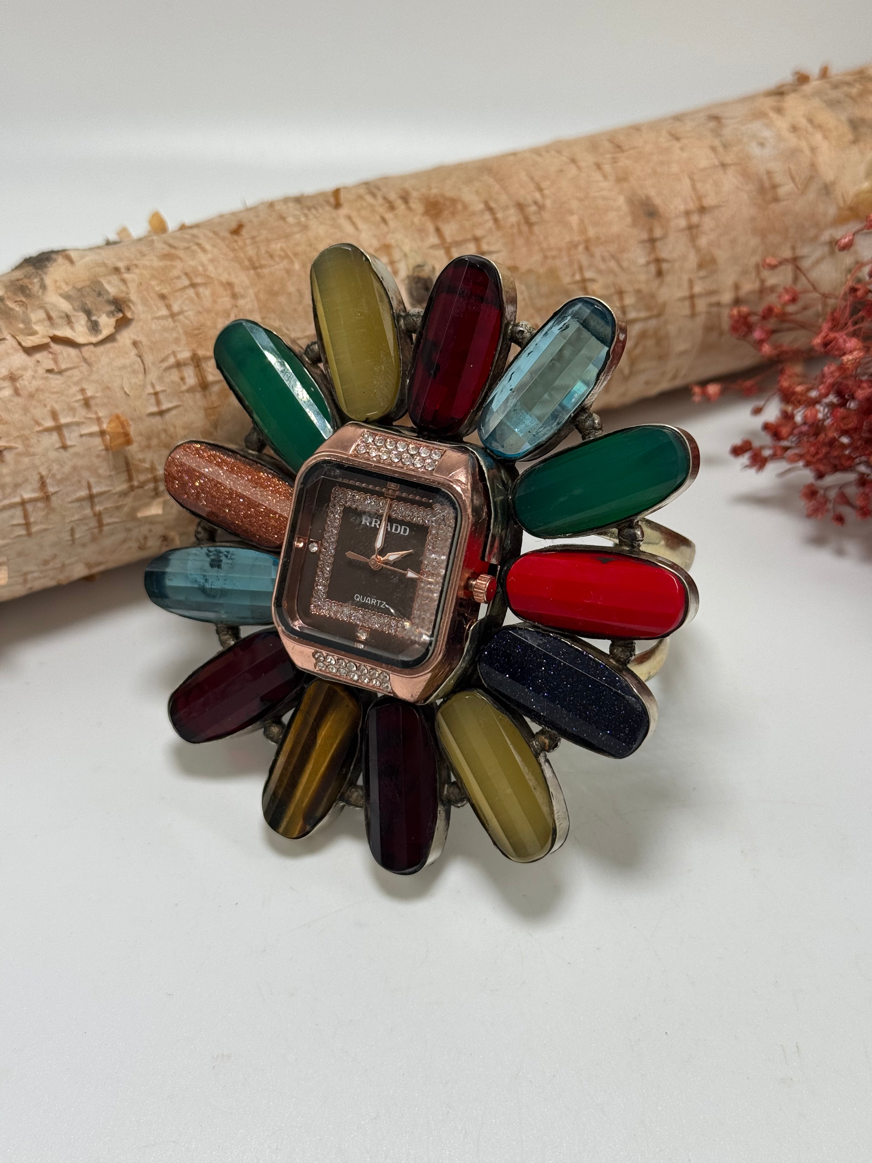 Bedazzled Rainbow Watch Cuff