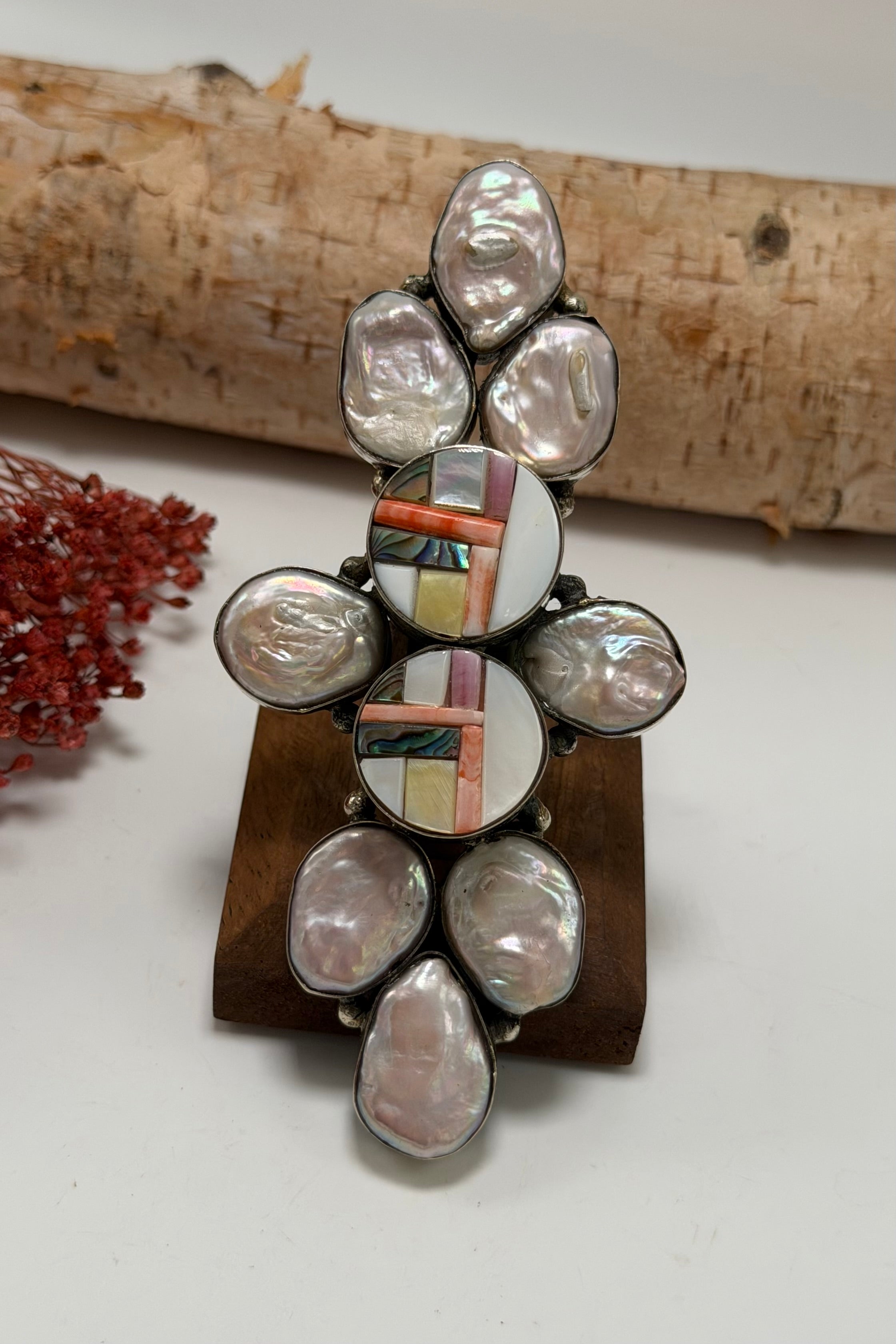 The Mismatch Pearl Ring Statement Ring
