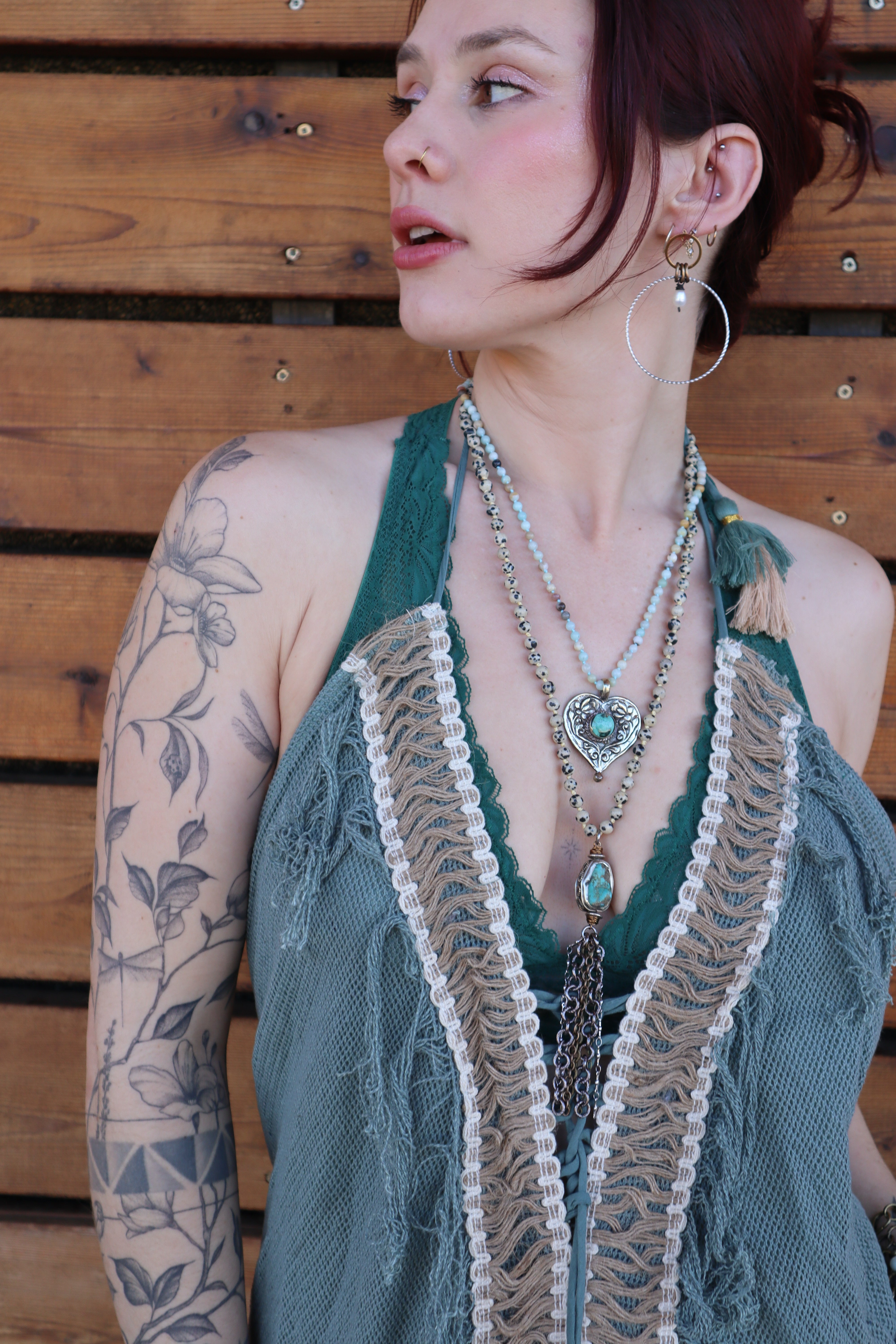 Summer Sunshine Beached Mesh Cotton Tie Neck Maxi w/ Open Back