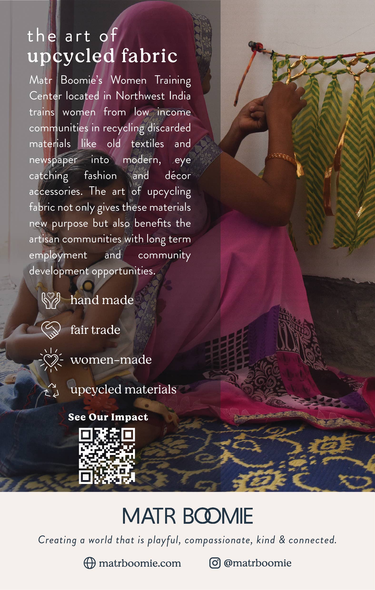 Swapna Moon Bell Wind Chime Upcycle Sari