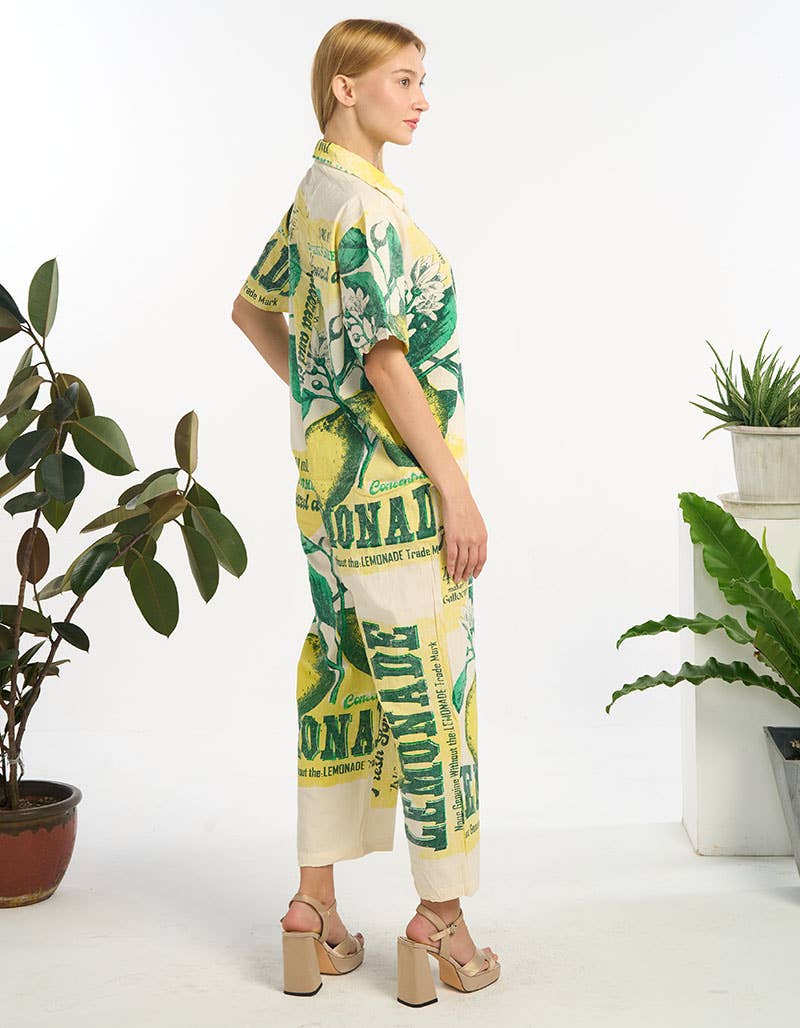Sour Lemon Printed Shirt Overall